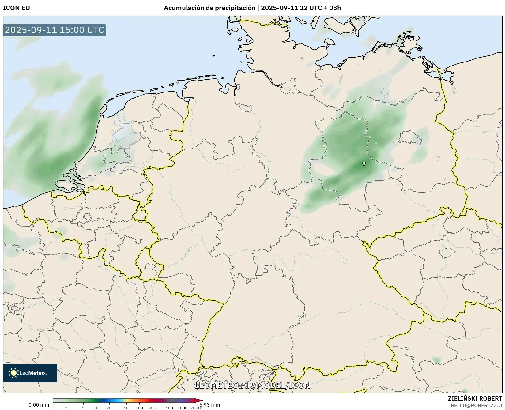 ICON model - Alemania, Acumulación de precipitación
