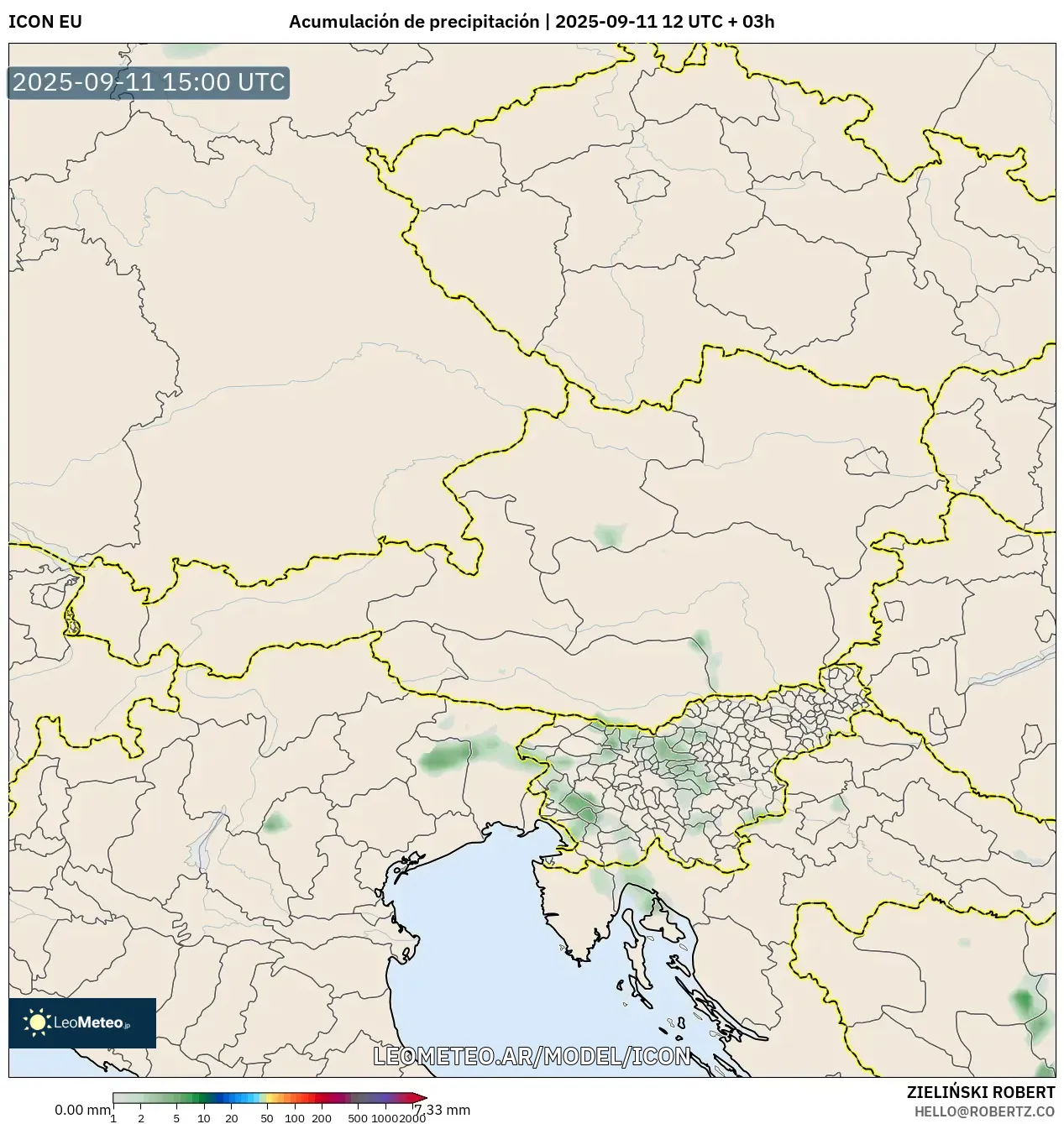 ICON model - Austria, Acumulación de precipitación