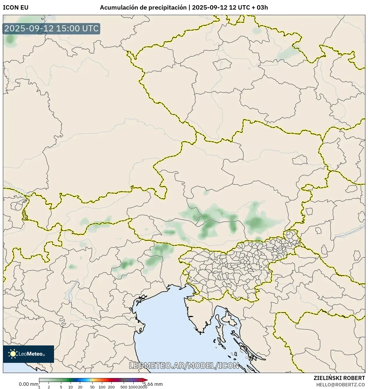 ICON model - Austria, Acumulación de precipitación
