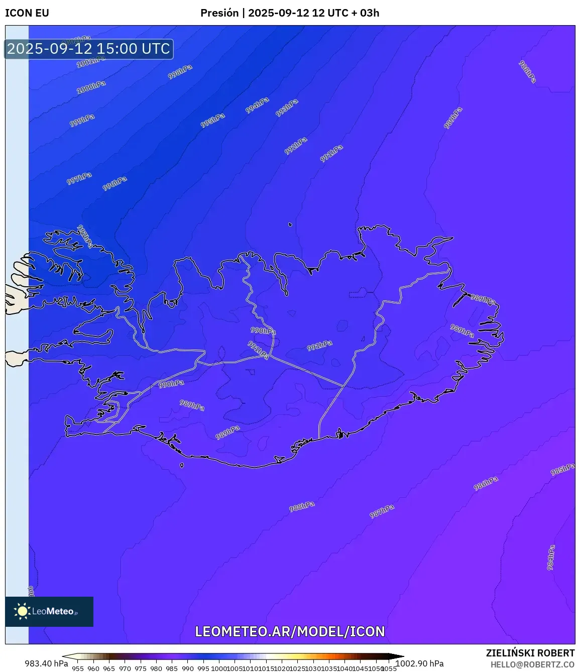 ICON model - Islandia, Presión