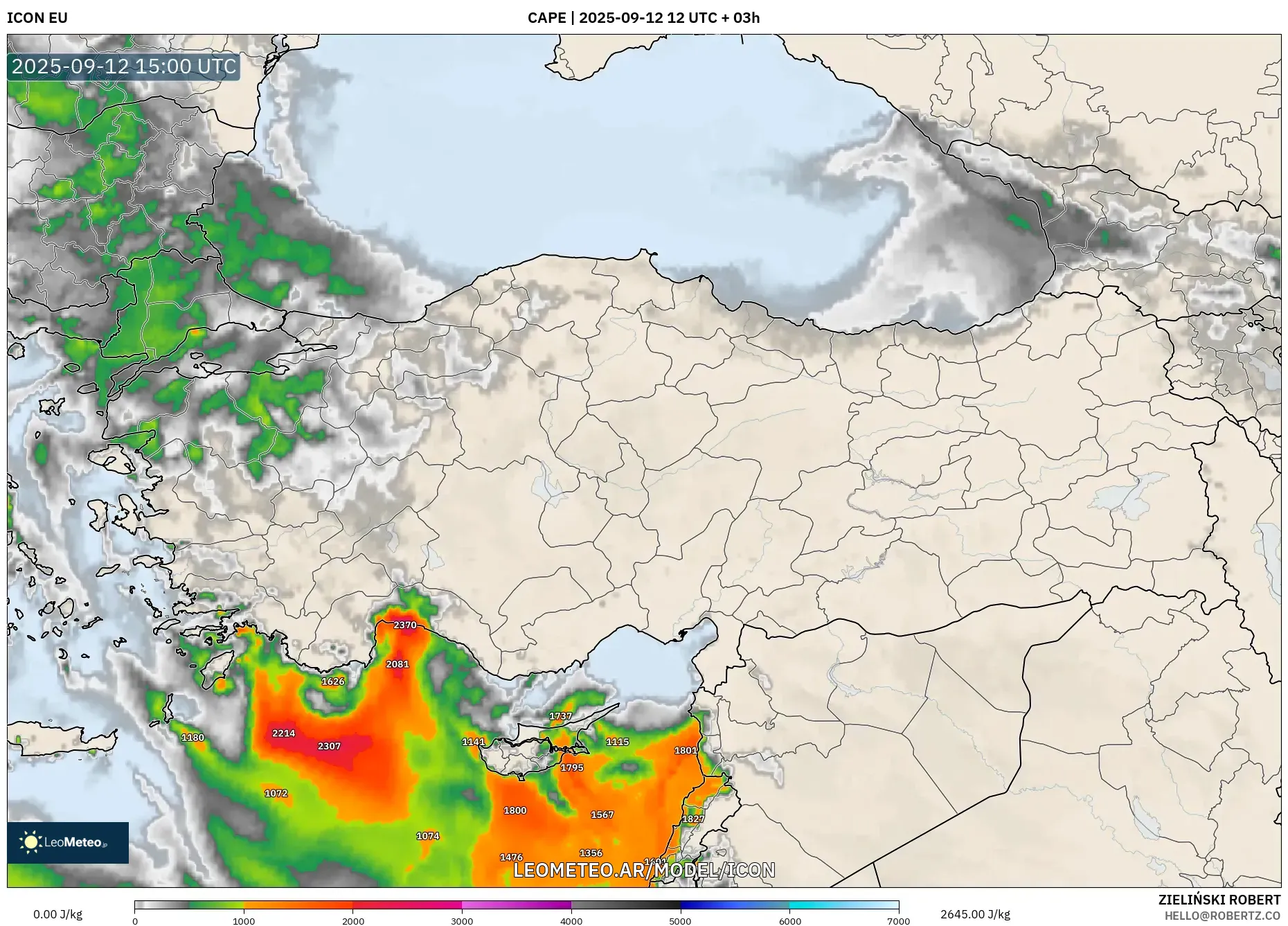 ICON model - Turquía, CAPE ICON model - Turquía, CAPE