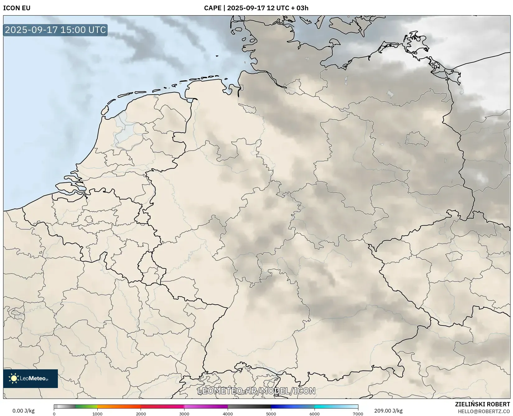 ICON model - Alemania, CAPE