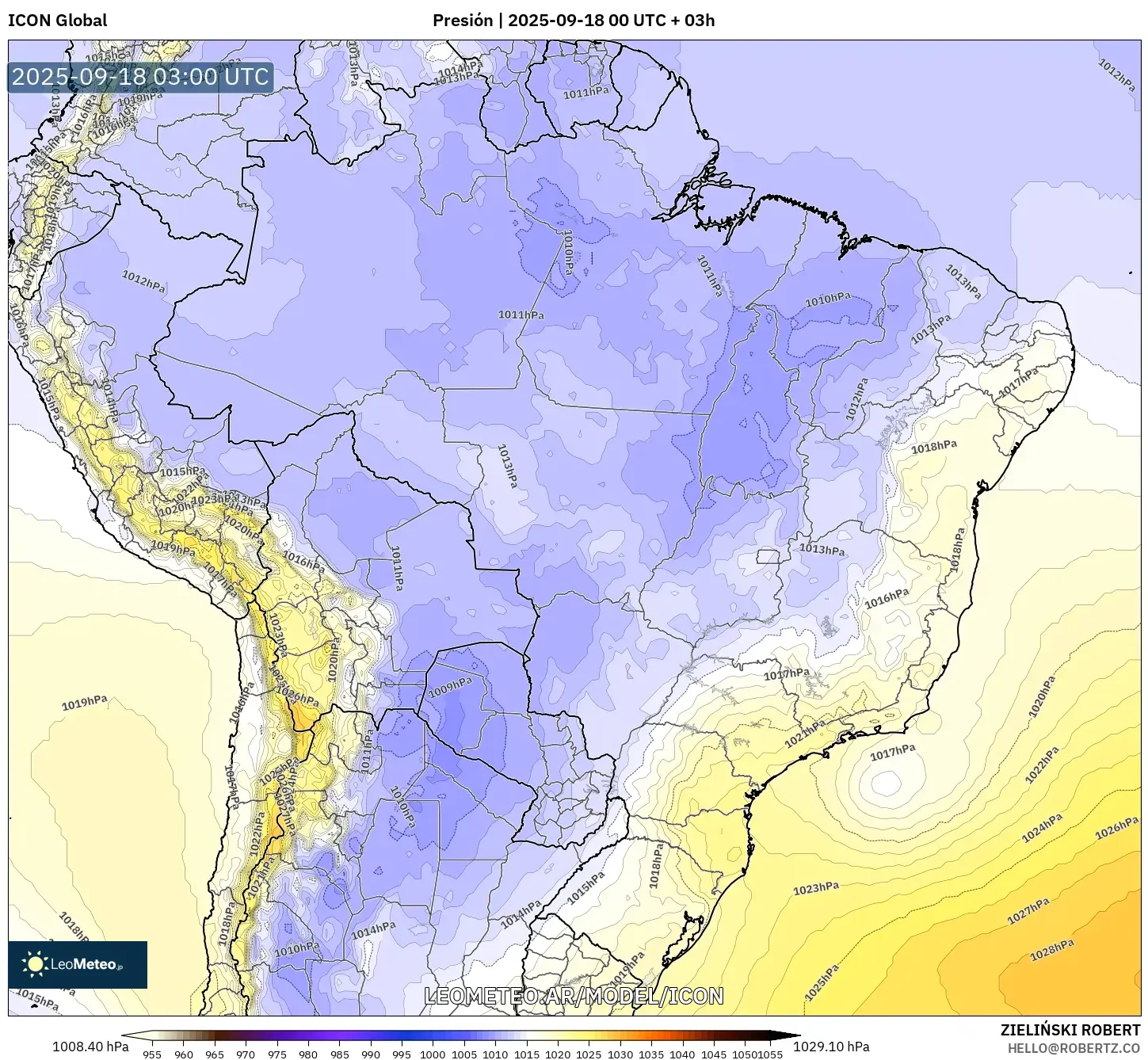 ICON model - Brasil, Presión ICON model - Brasil, Presión