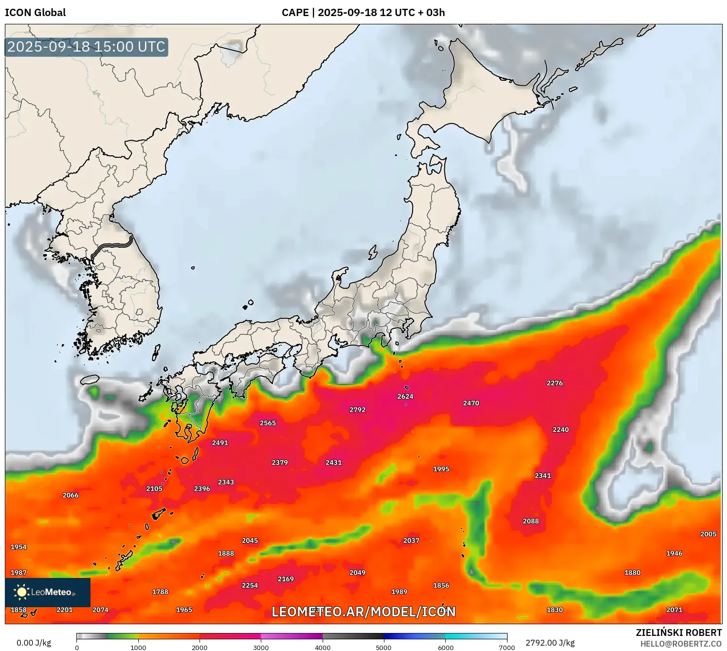 ICON model - Japón, CAPE ICON model - Japón, CAPE