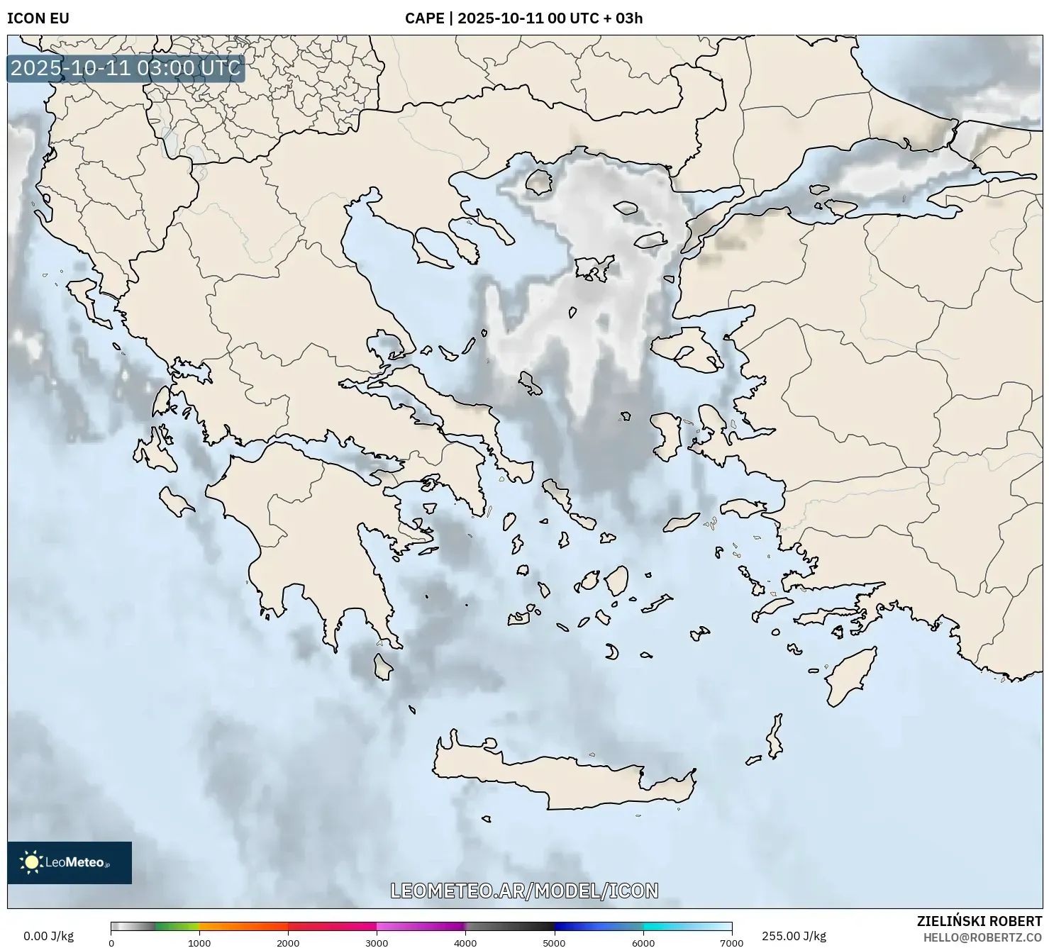 ICON model - Grecia, CAPE ICON model - Grecia, CAPE