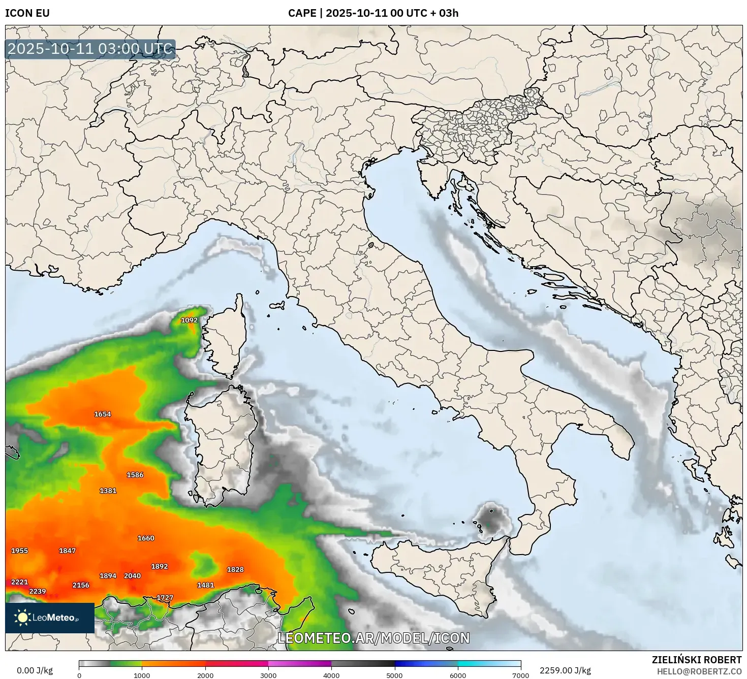 ICON model - Italia, CAPE ICON model - Italia, CAPE