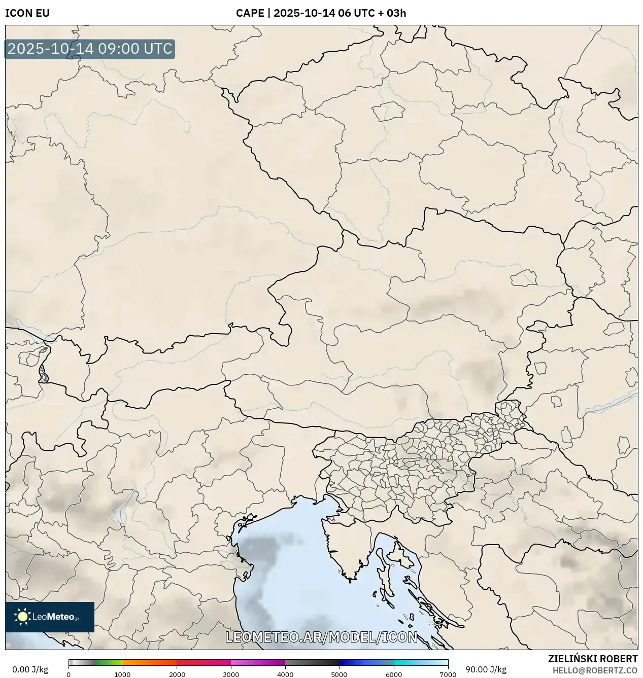 ICON model - Austria, CAPE ICON model - Austria, CAPE