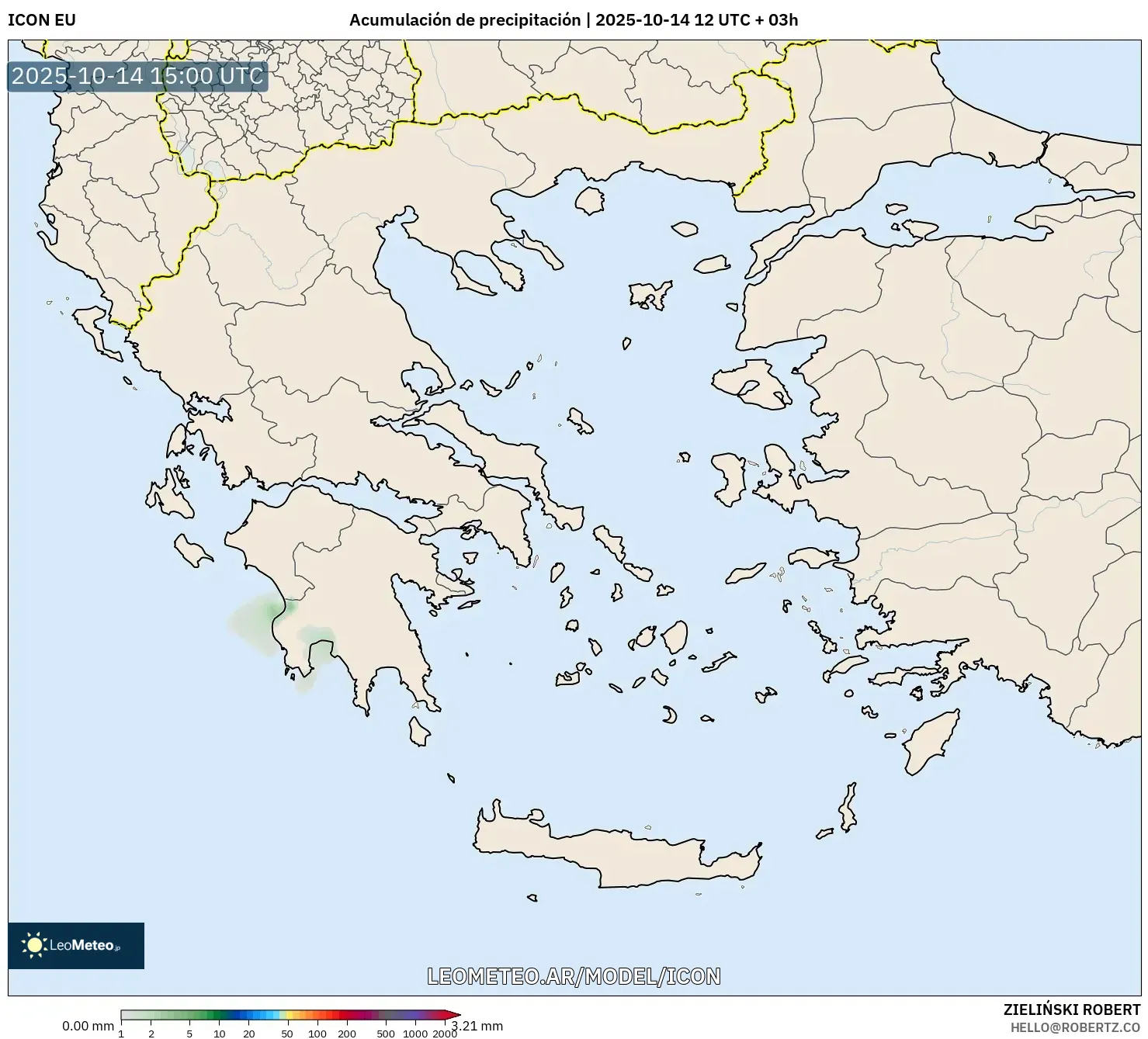 ICON model - Grecia, Acumulación de precipitación