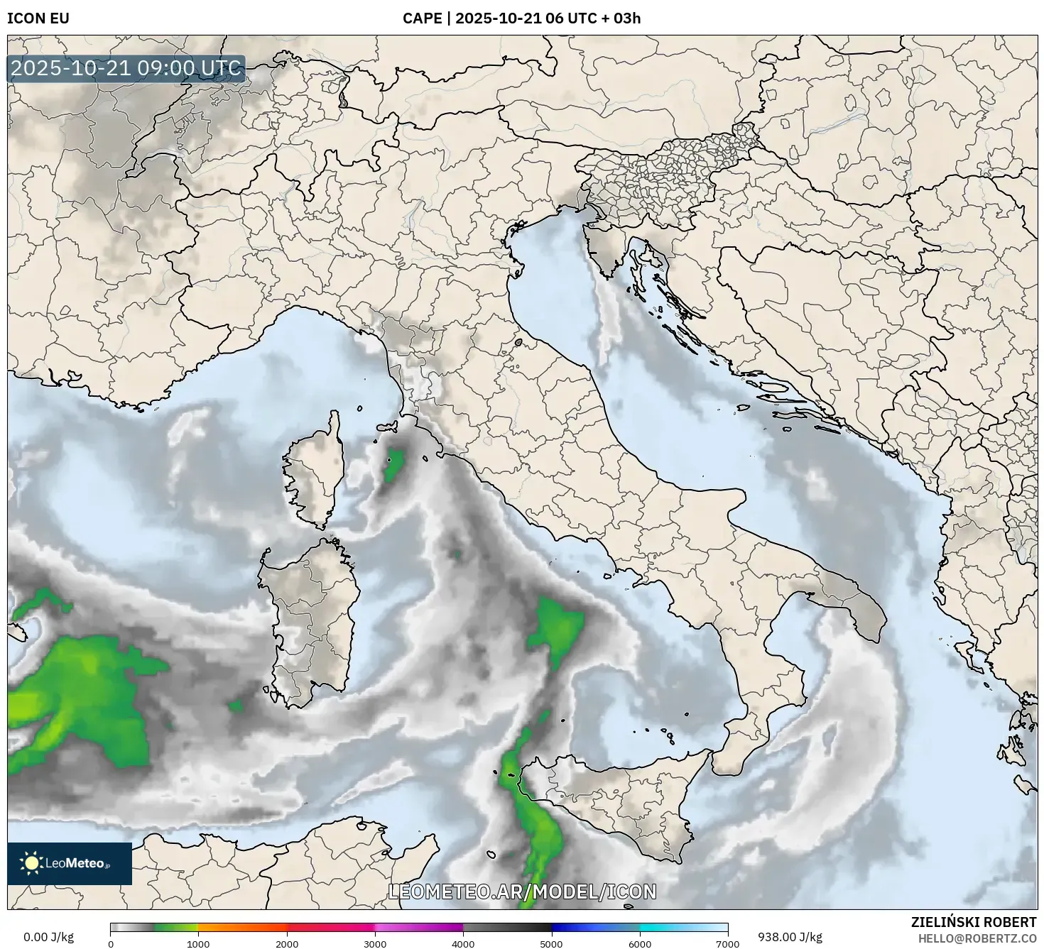 ICON model - Italia, CAPE ICON model - Italia, CAPE