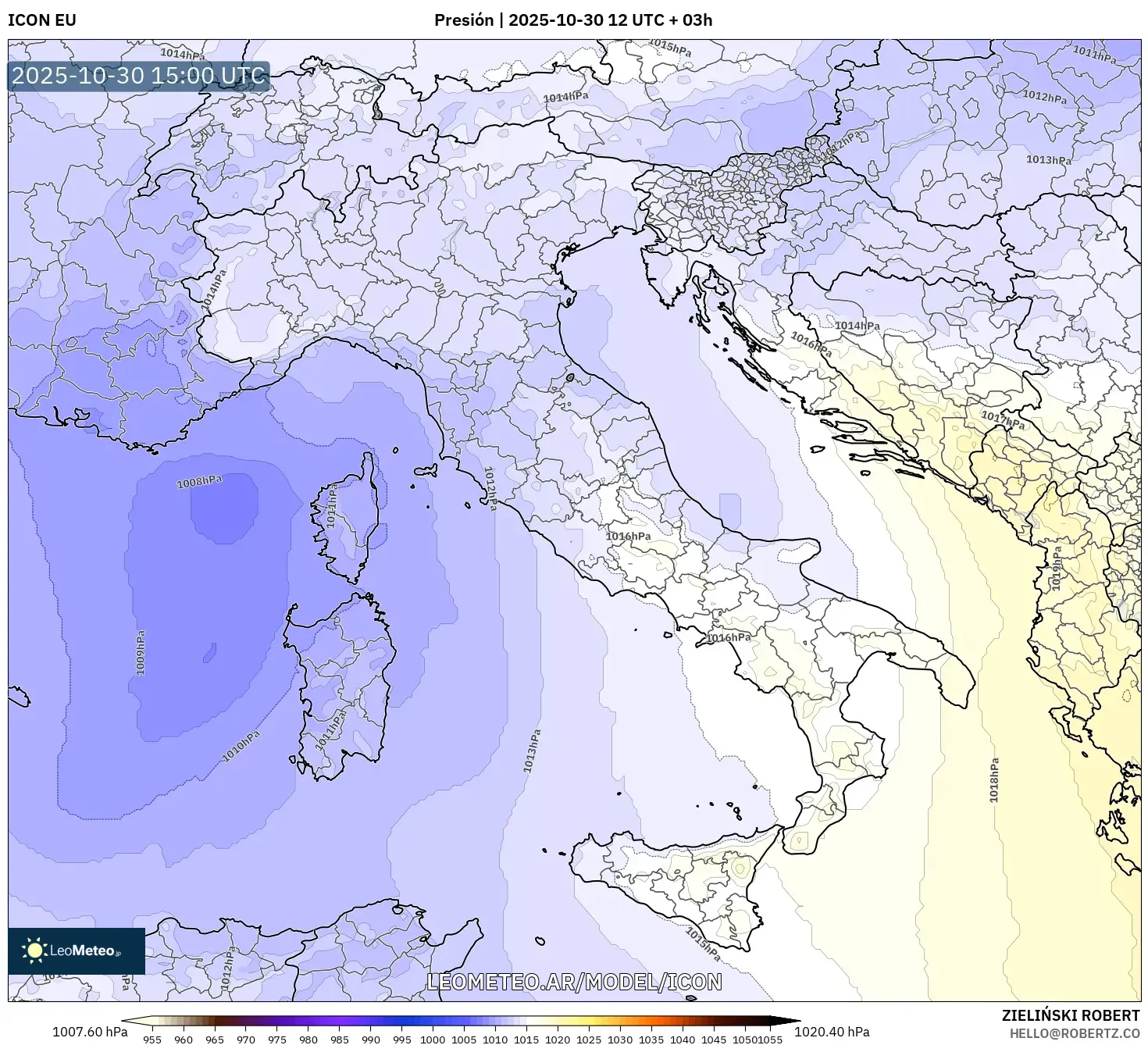 ICON model - Italia, Presión ICON model - Italia, Presión