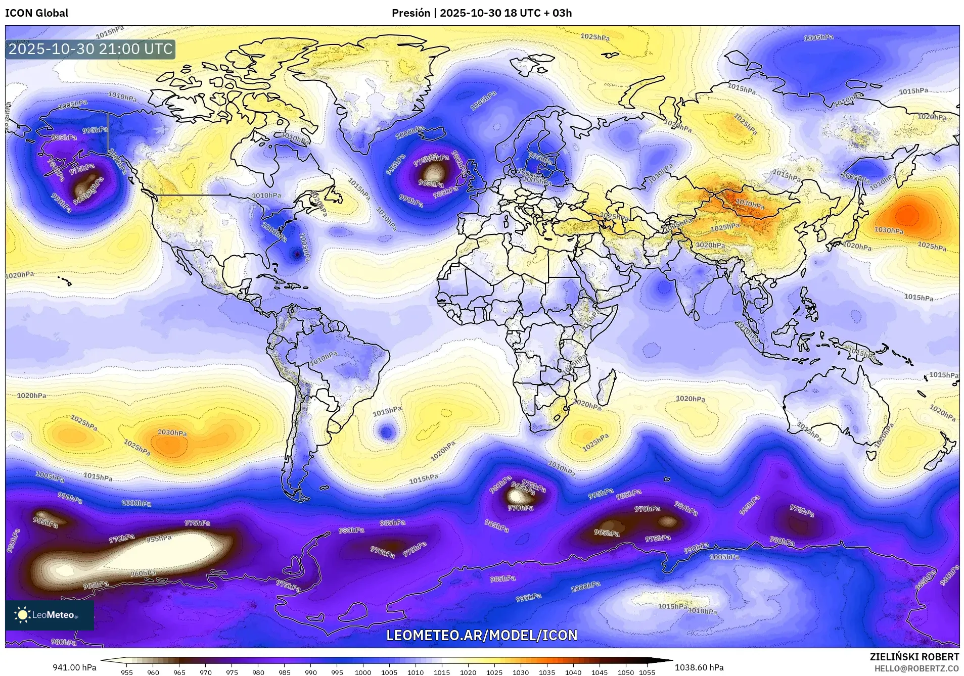 ICON model - Mundo, Presión ICON model - Mundo, Presión