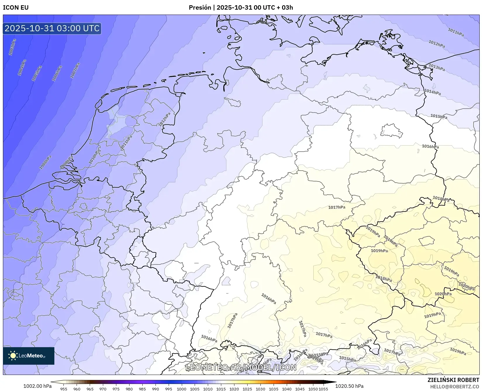 ICON model - Alemania, Presión ICON model - Alemania, Presión
