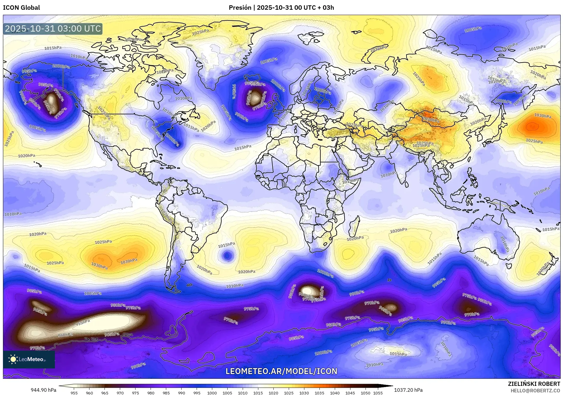 ICON model - Mundo, Presión ICON model - Mundo, Presión