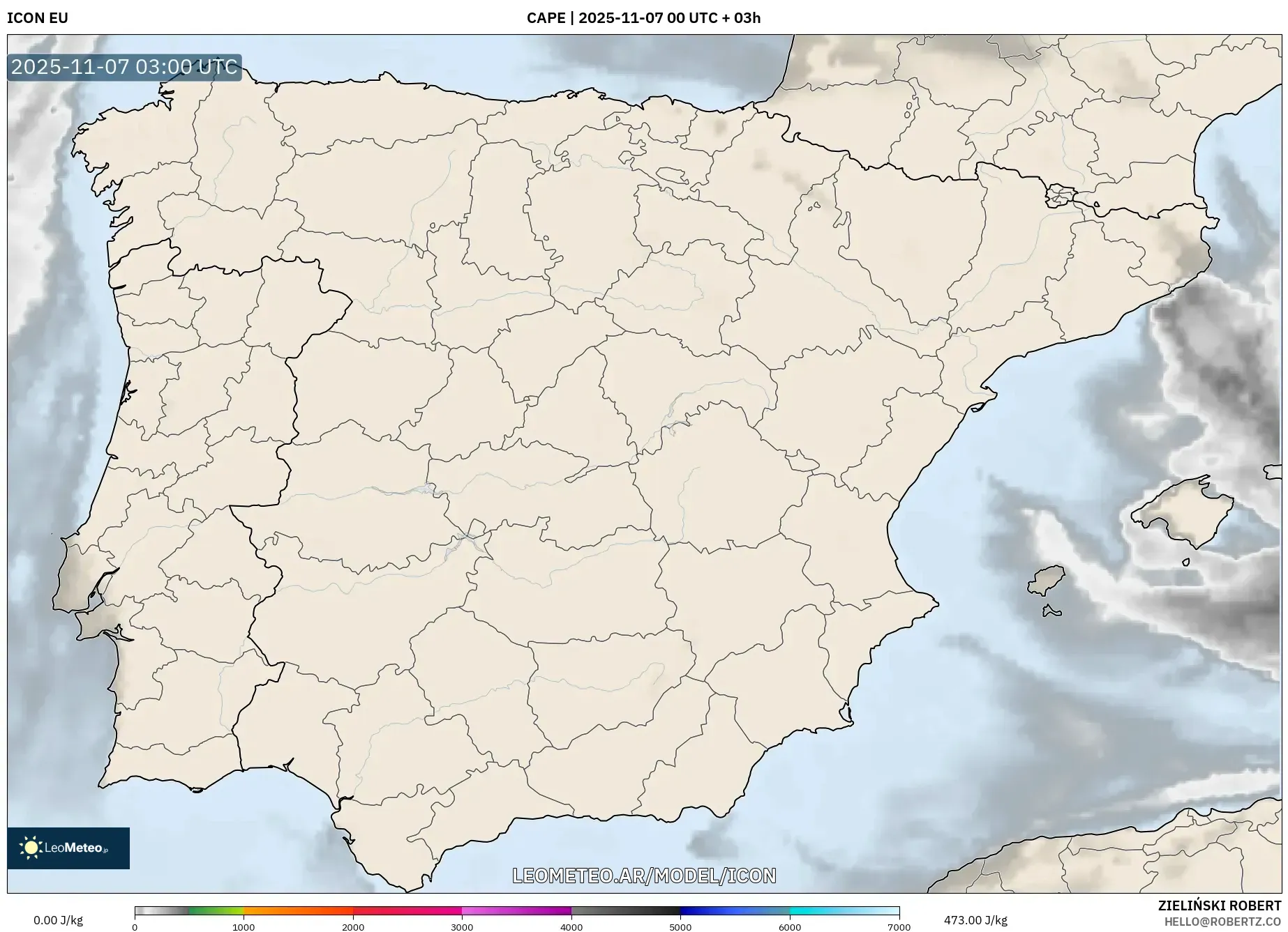 ICON model - España, CAPE