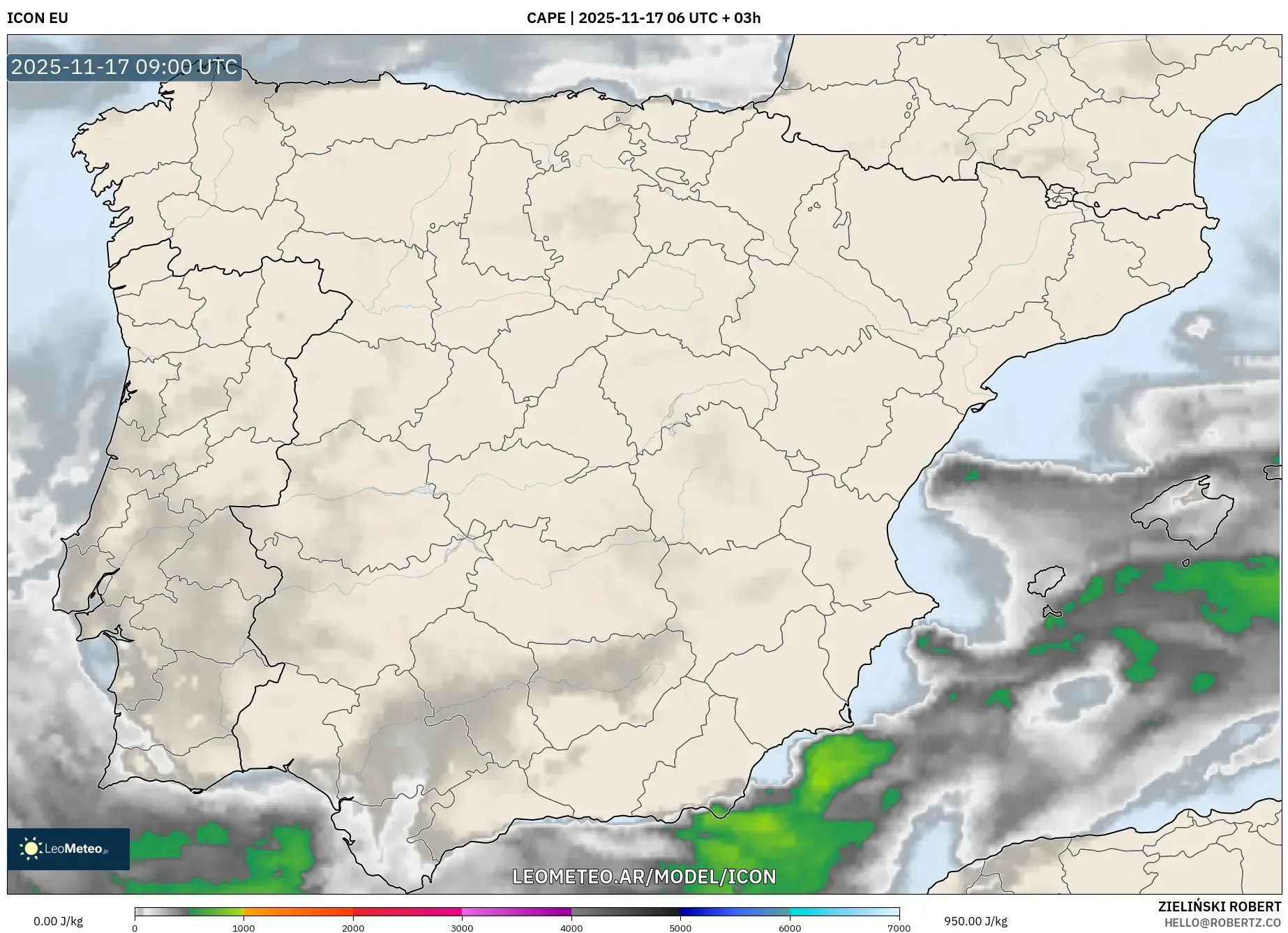 ICON model - España, CAPE