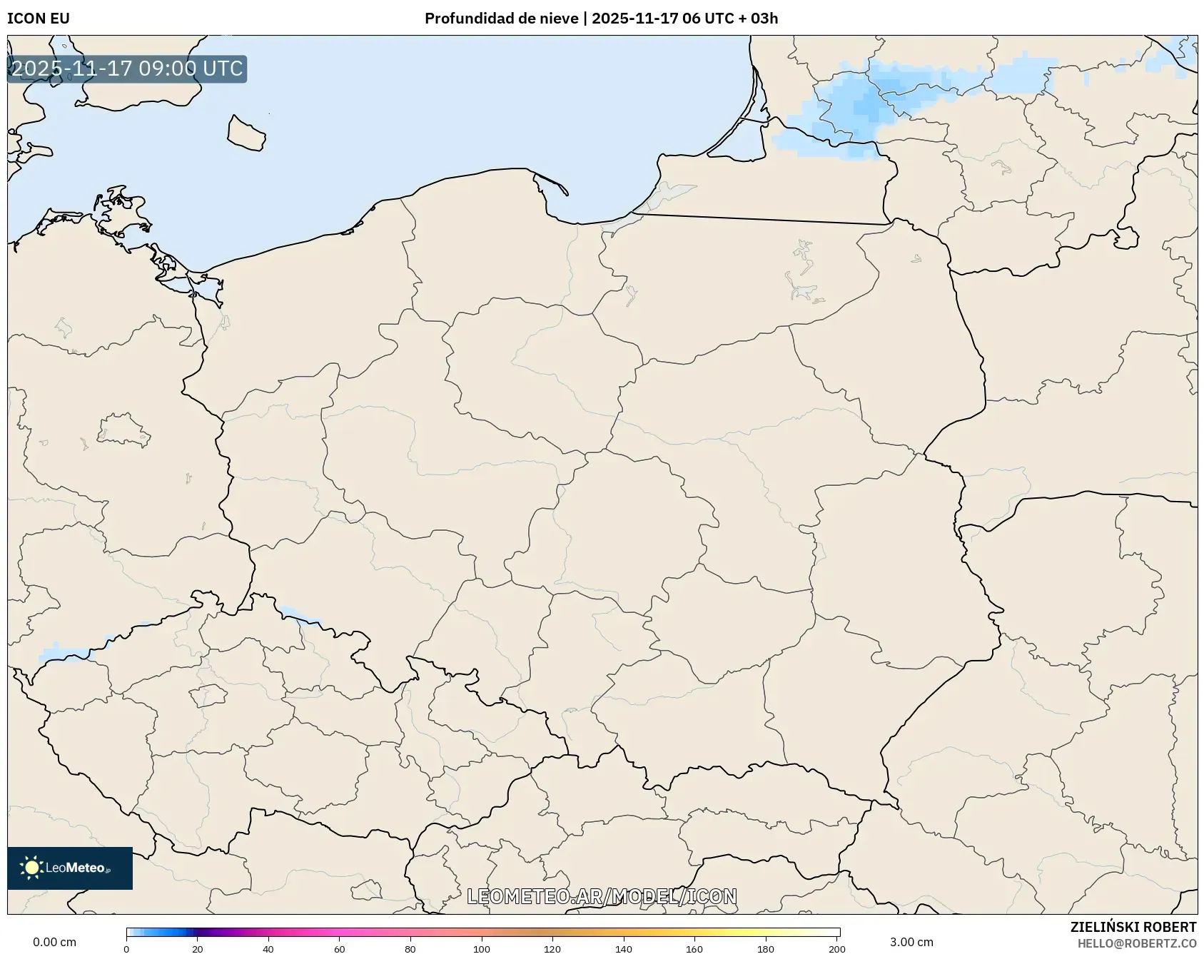 ICON model - Polonia, Profundidad de nieve