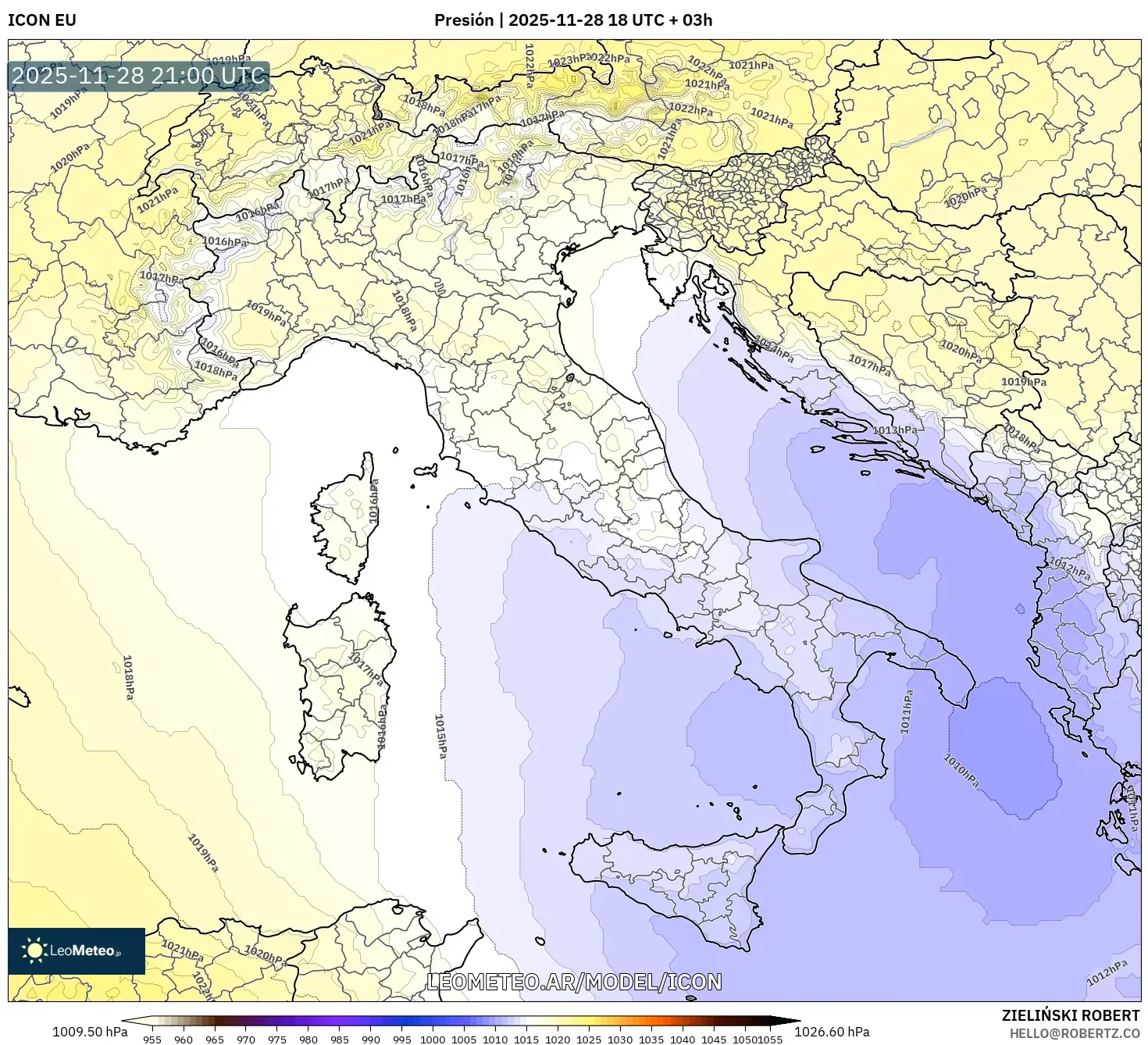 ICON model - Italia, Presión