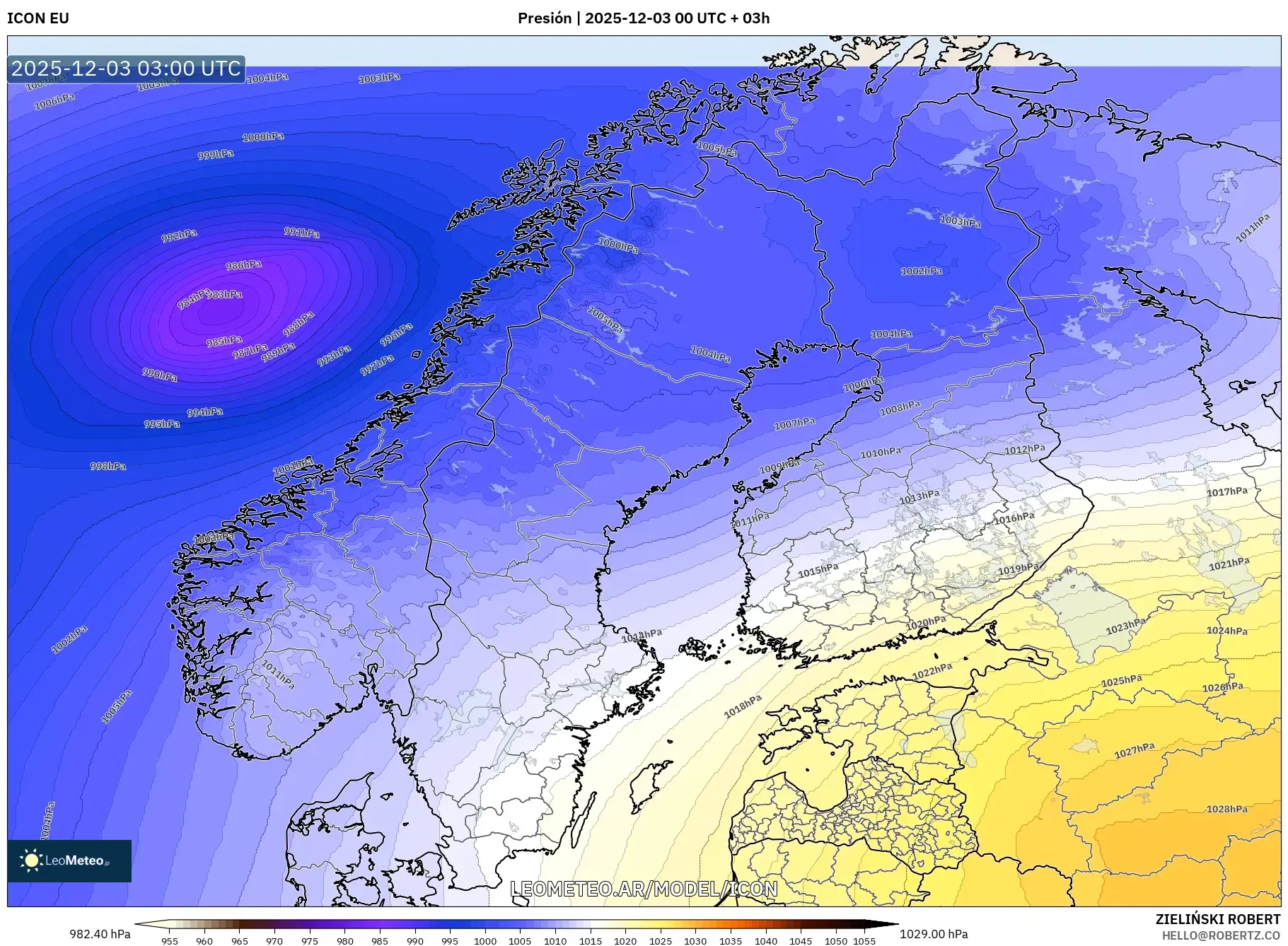 ICON model - Escandinavia, Presión