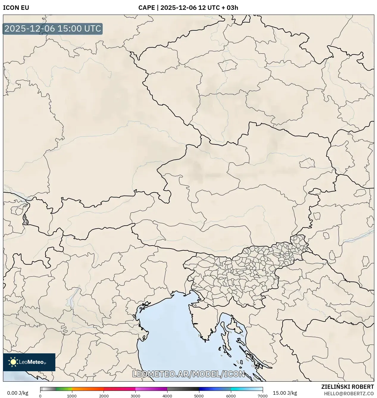 ICON model - Austria, CAPE