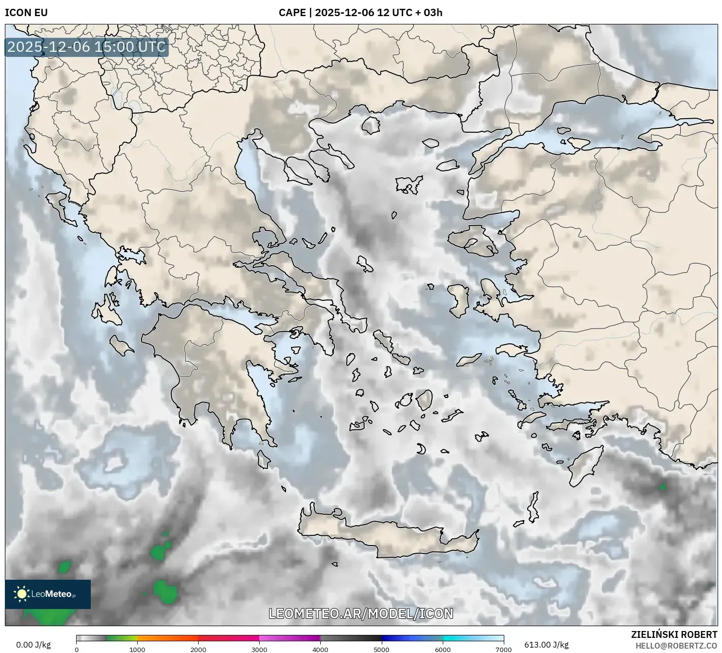 ICON model - Grecia, CAPE