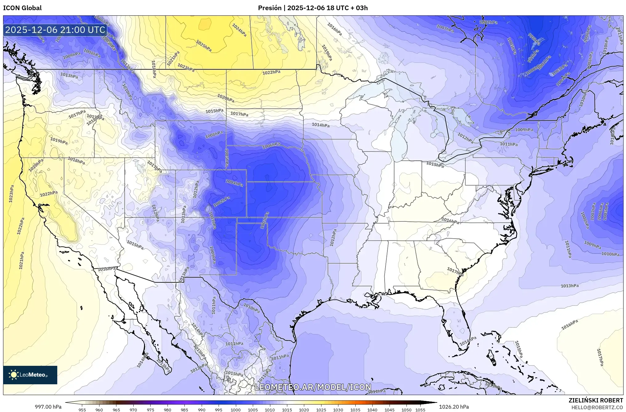 ICON model - Estados Unidos, Presión