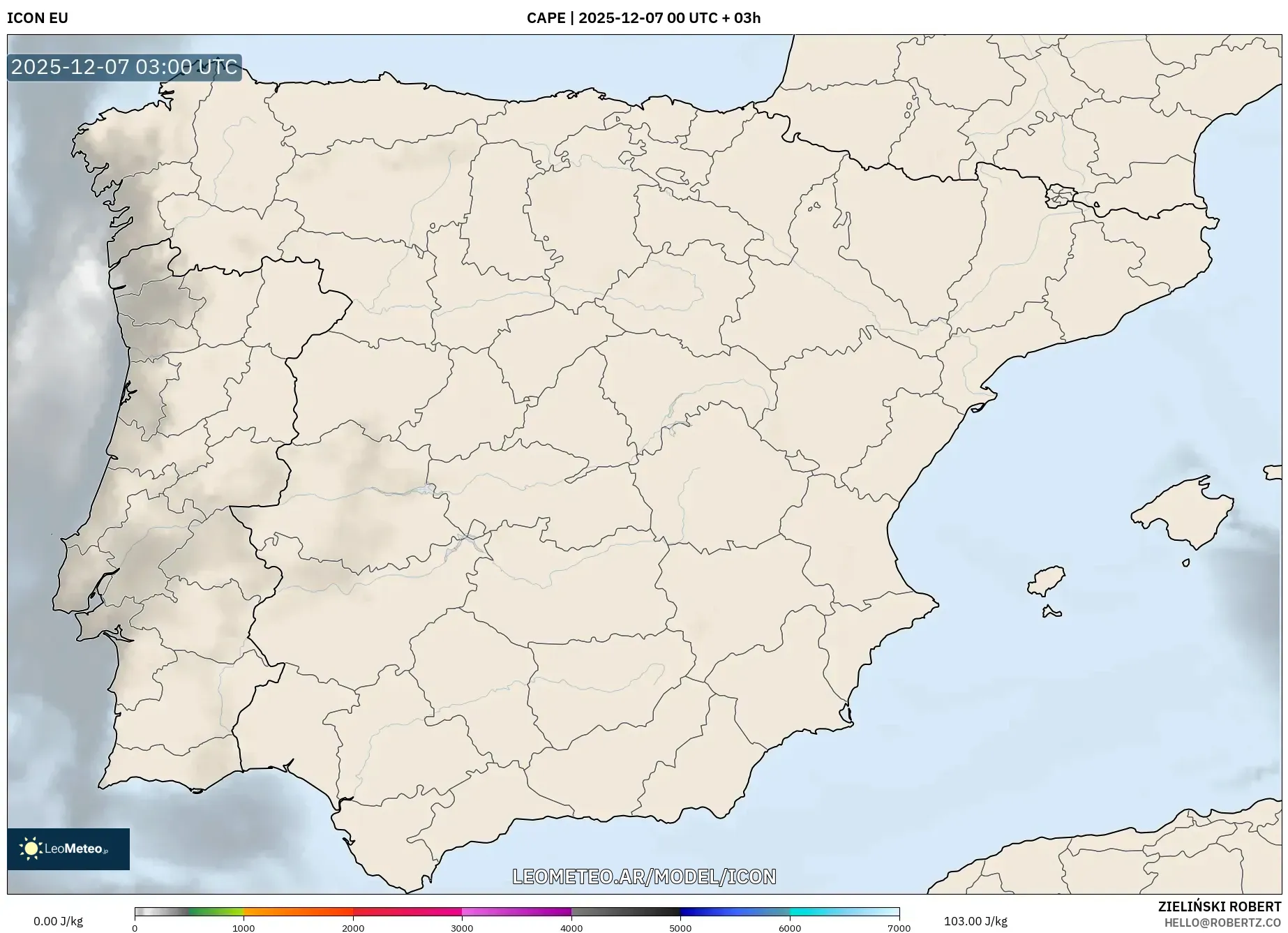ICON model - España, CAPE