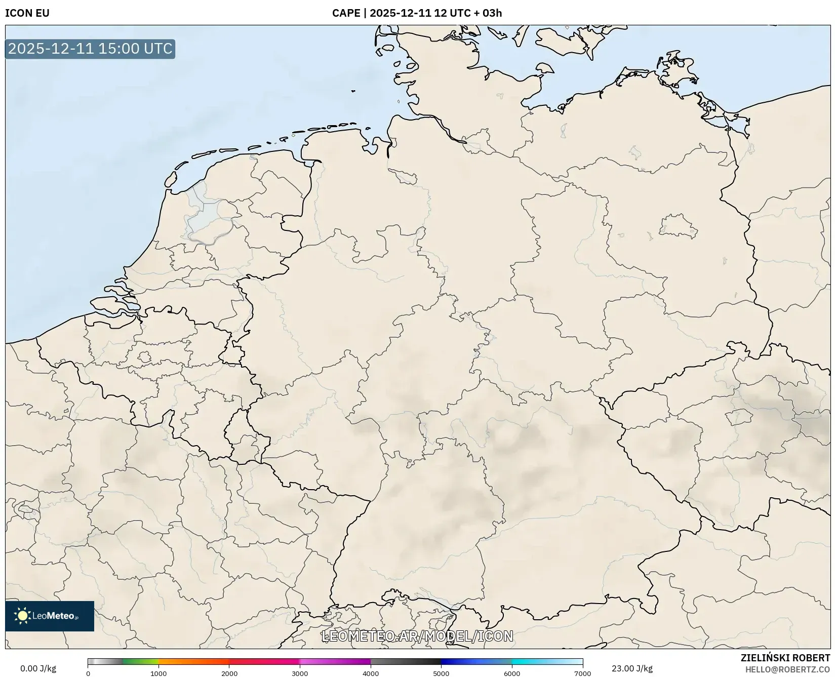 ICON model - Alemania, CAPE