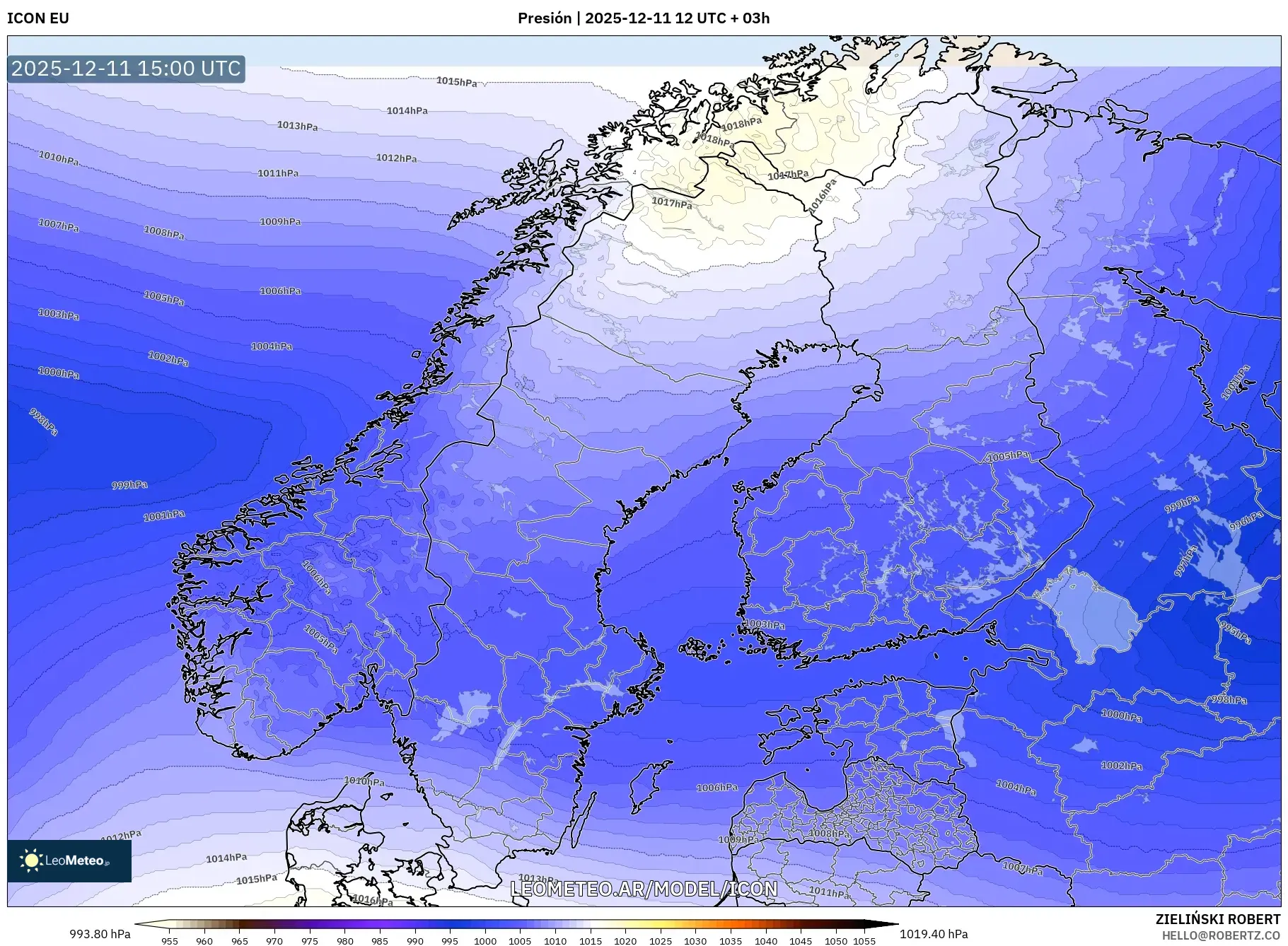 ICON model - Escandinavia, Presión
