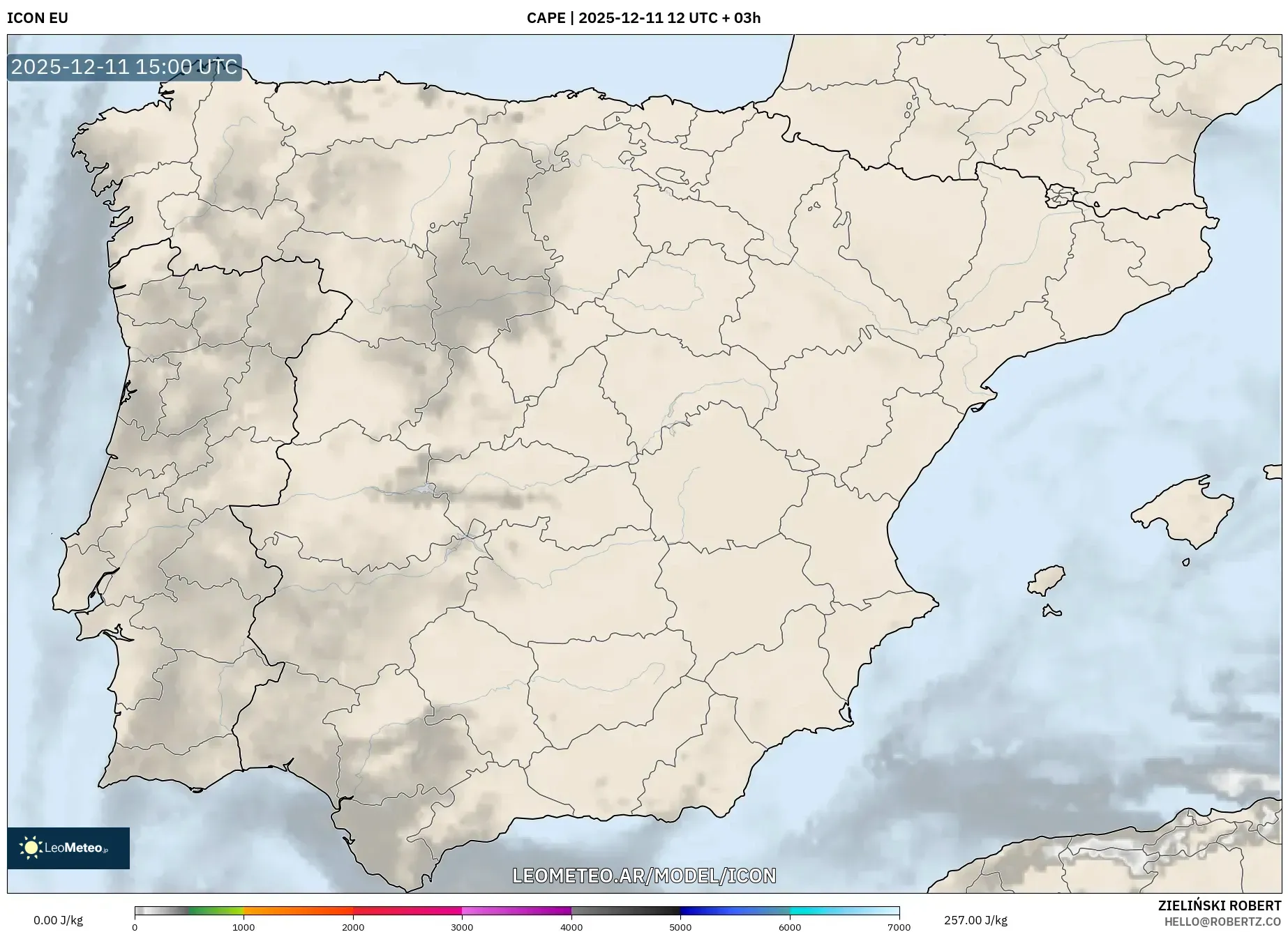 ICON model - España, CAPE
