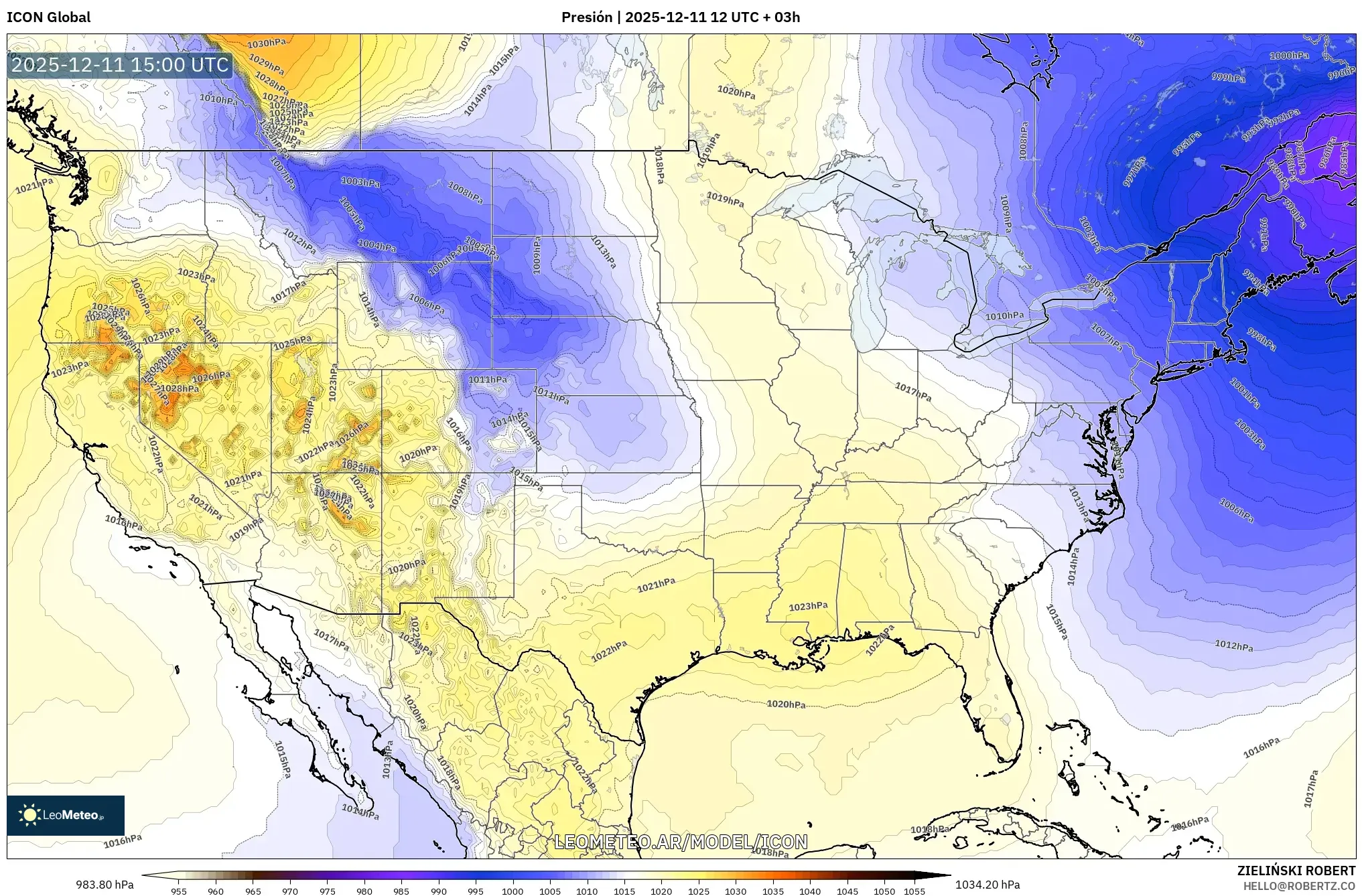 ICON model - Estados Unidos, Presión