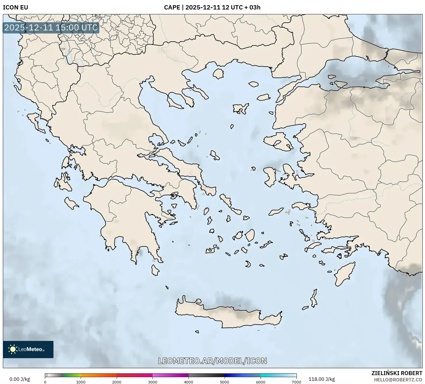 ICON model - Grecia, CAPE