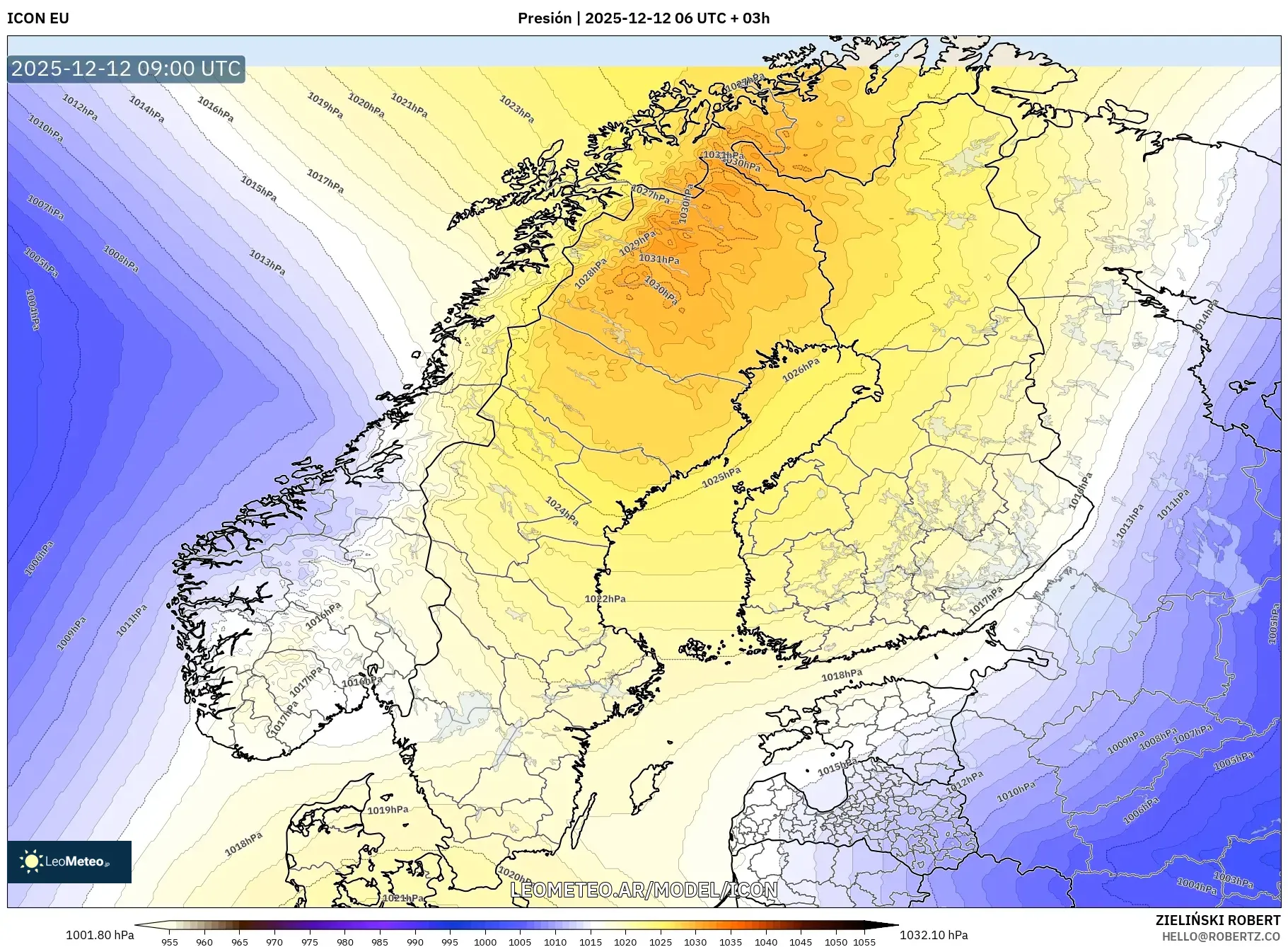ICON model - Escandinavia, Presión