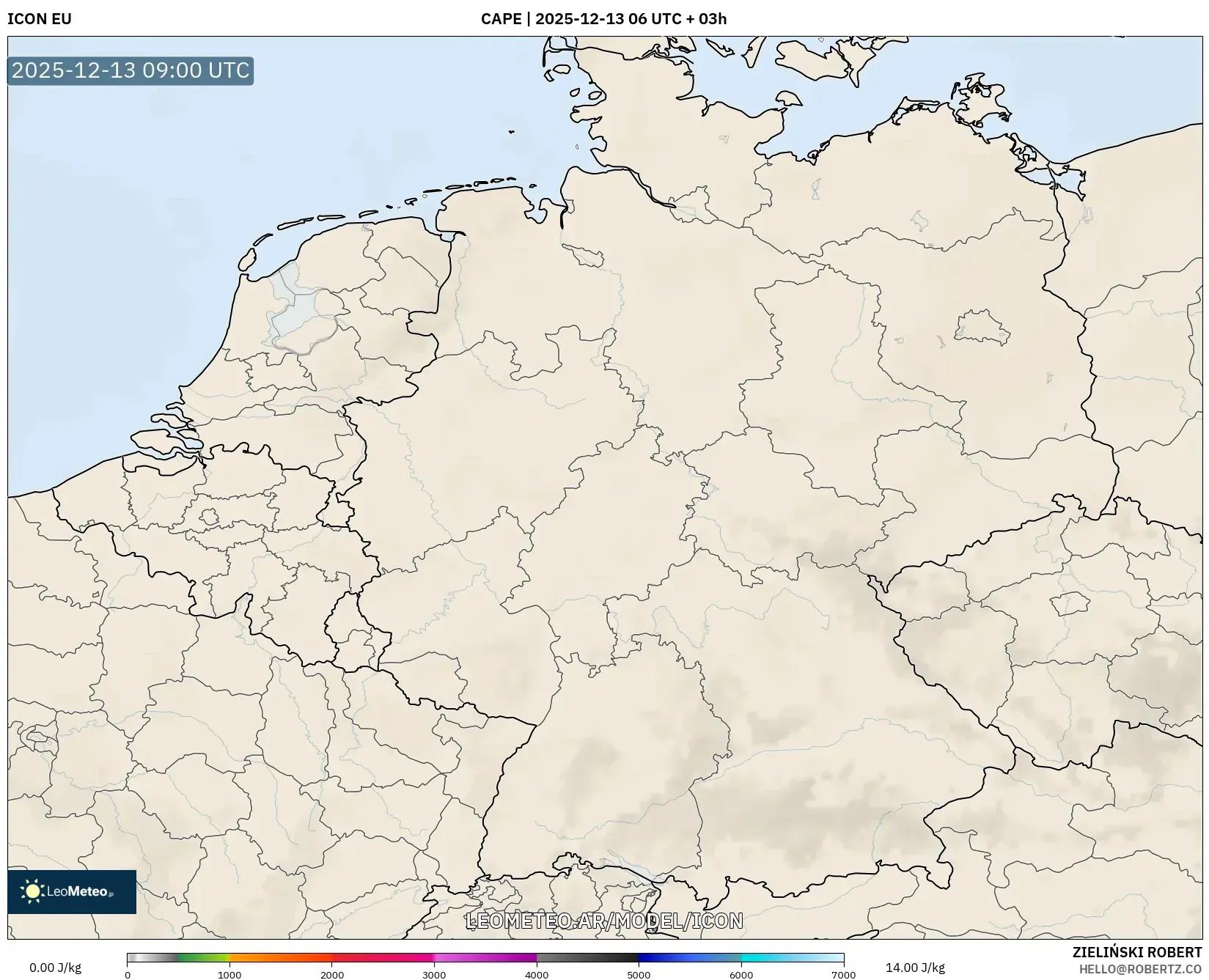 ICON model - Alemania, CAPE