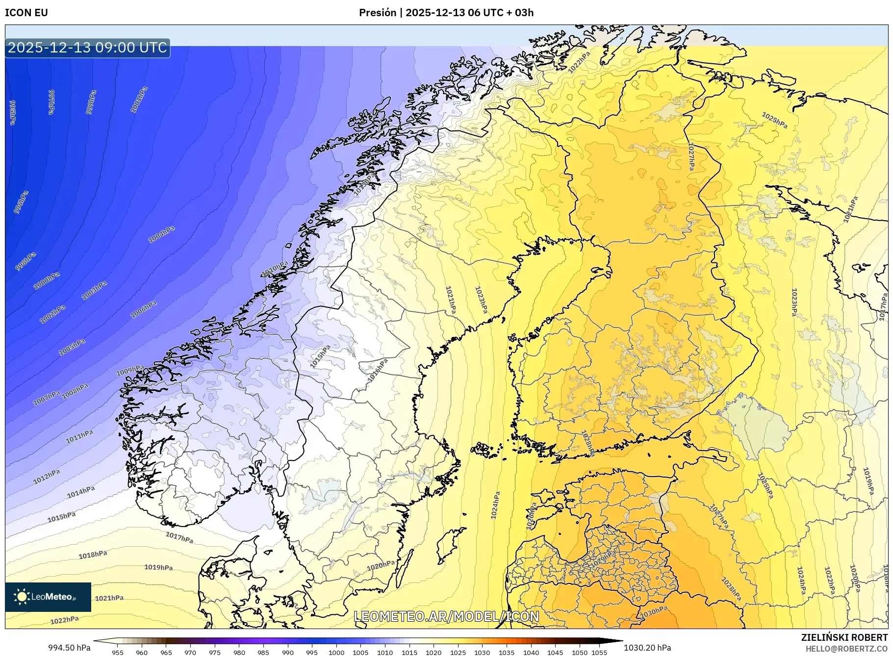ICON model - Escandinavia, Presión