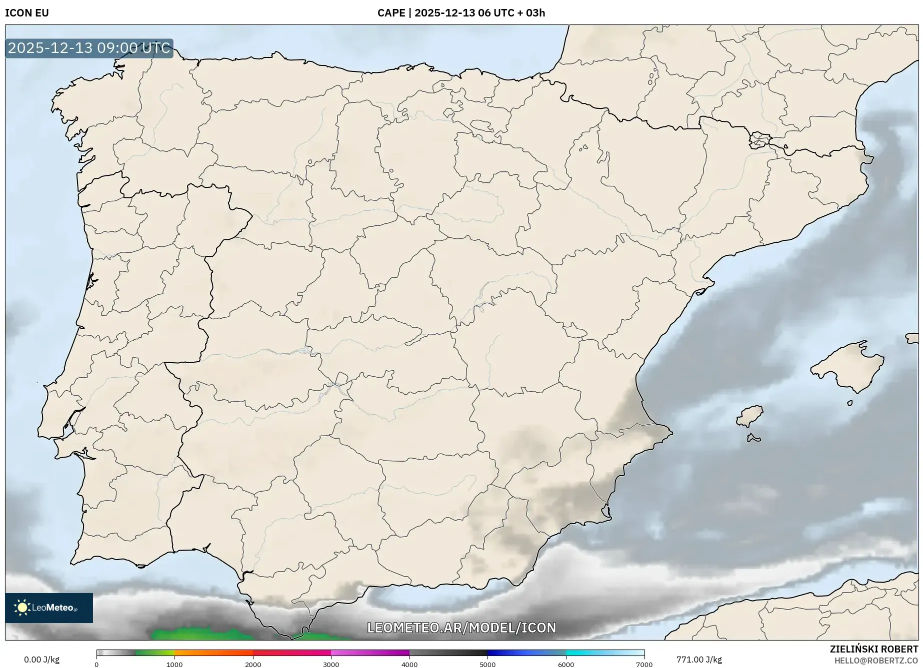 ICON model - España, CAPE