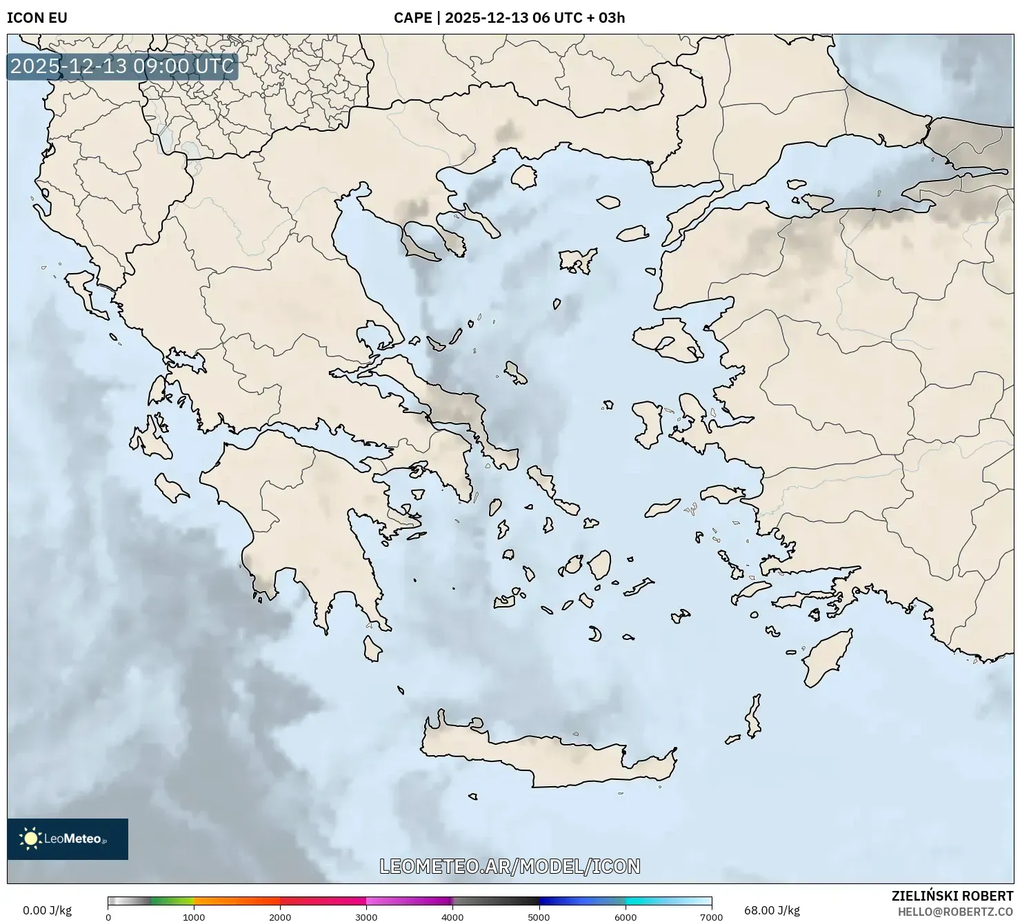 ICON model - Grecia, CAPE