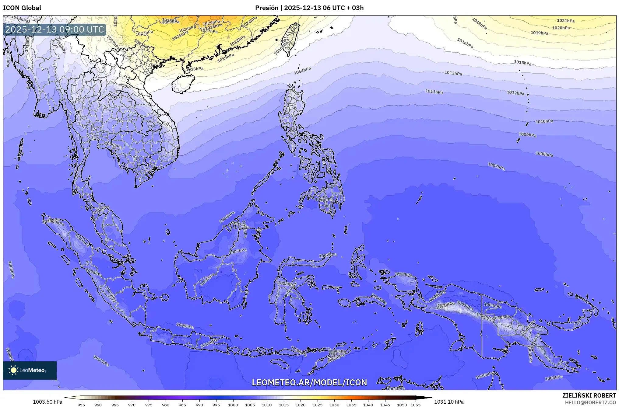 ICON model - Sudeste Asiático, Presión