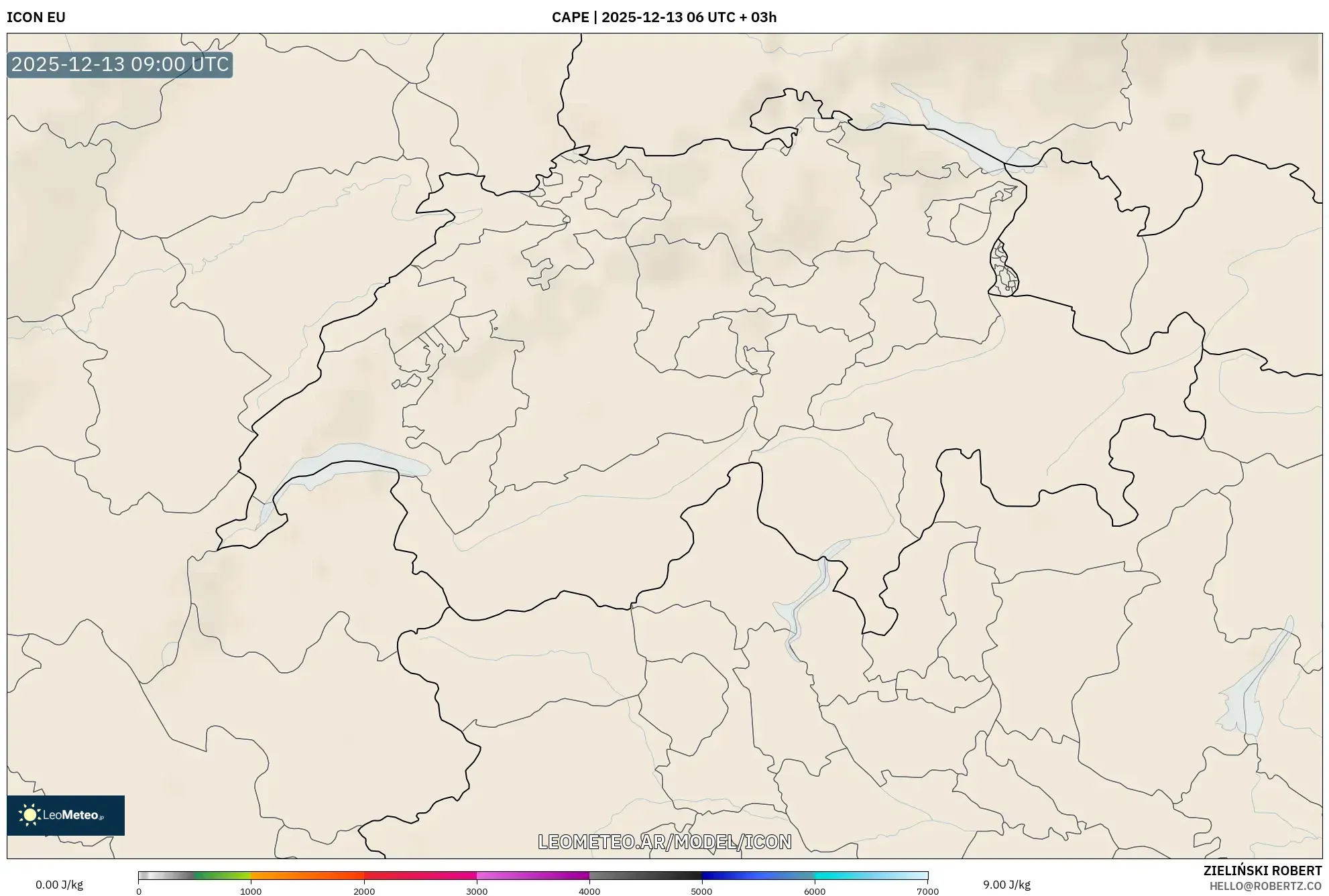 ICON model - Suiza, CAPE