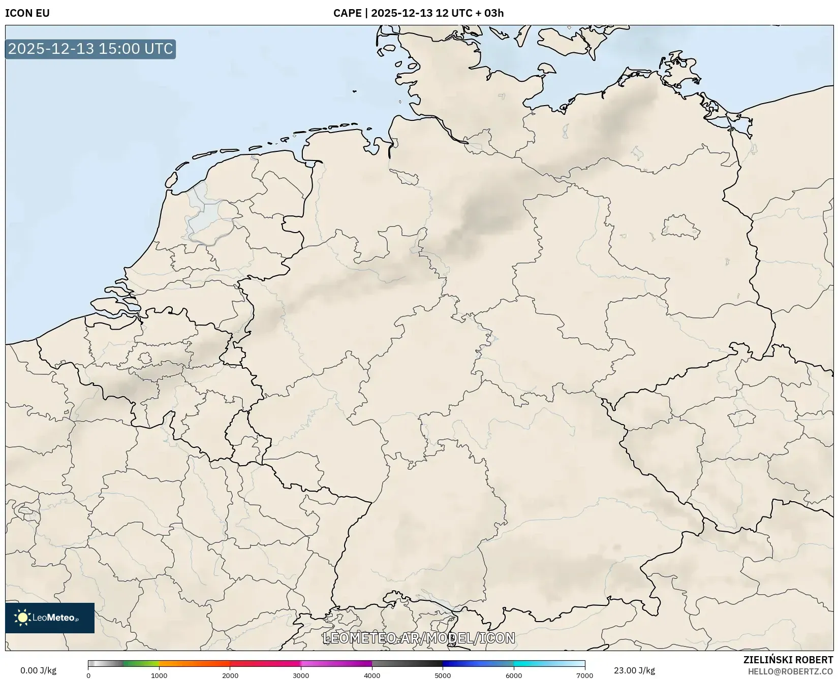 ICON model - Alemania, CAPE