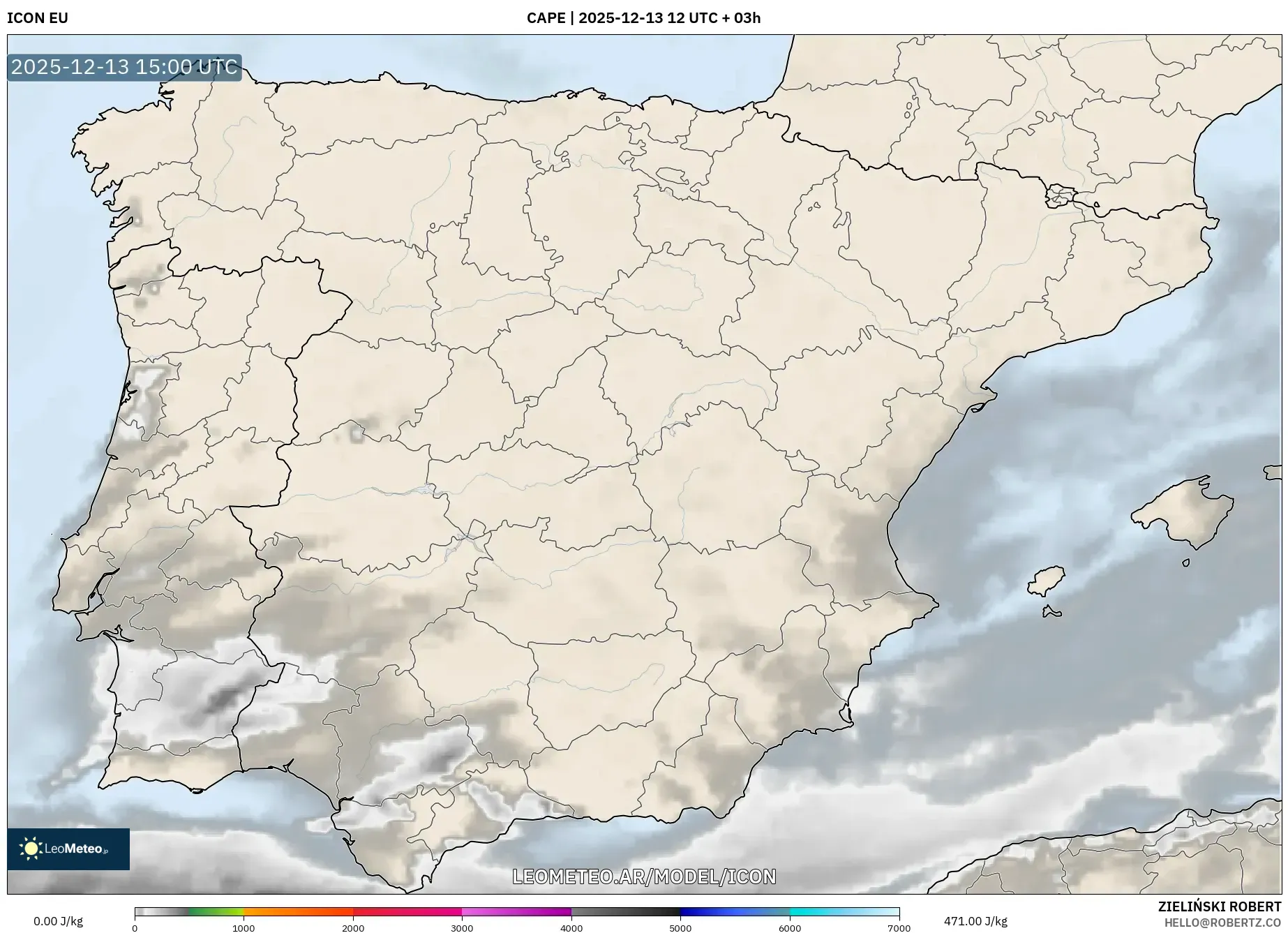 ICON model - España, CAPE