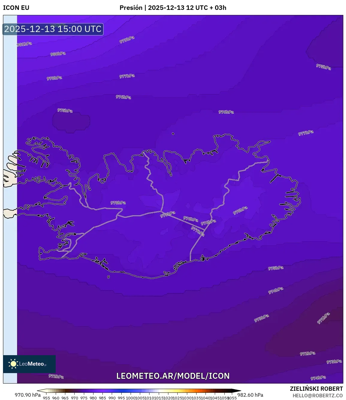 ICON model - Islandia, Presión