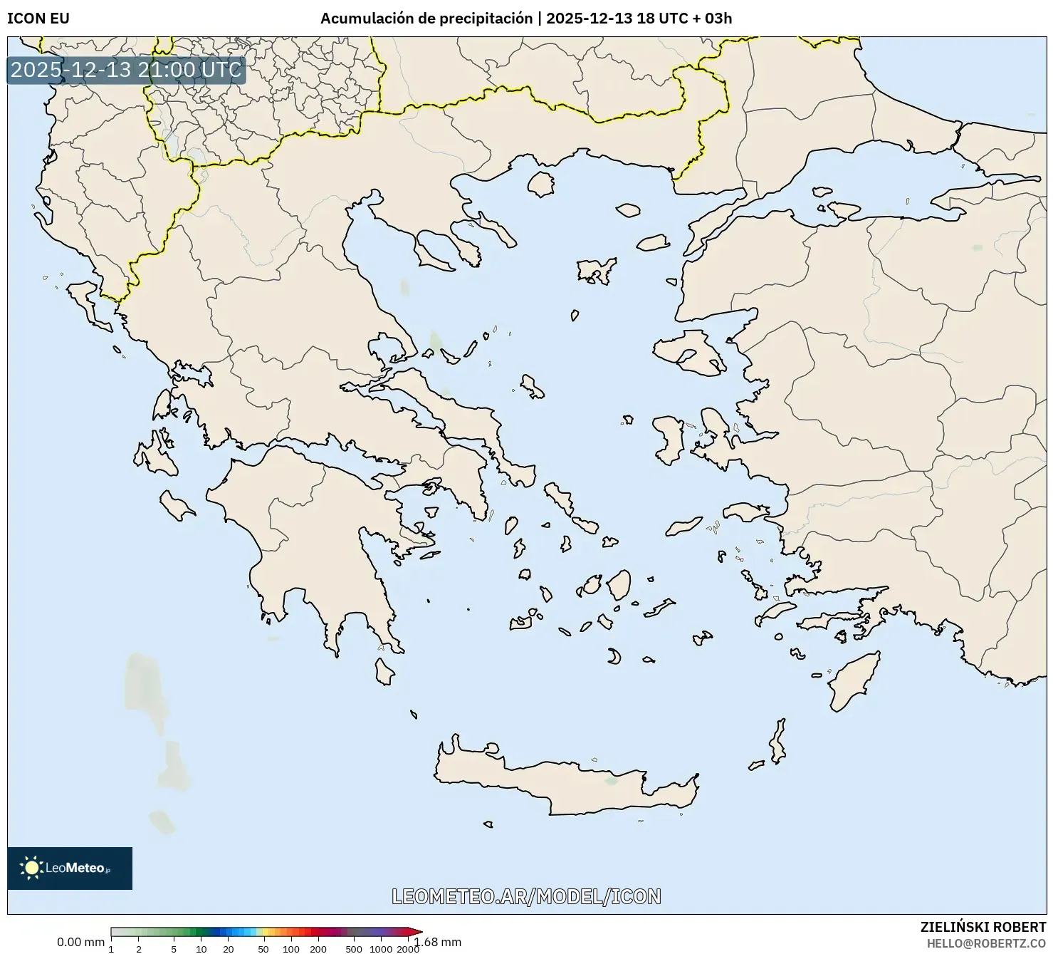 ICON model - Grecia, Acumulación de precipitación