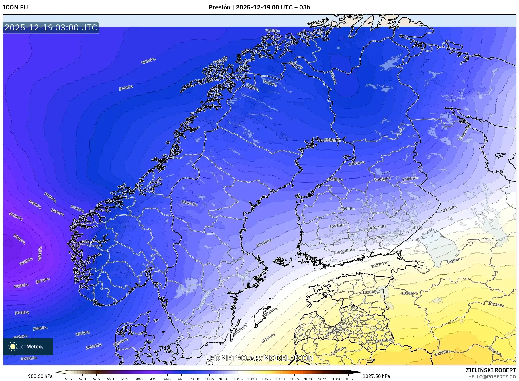 ICON model - Escandinavia, Presión