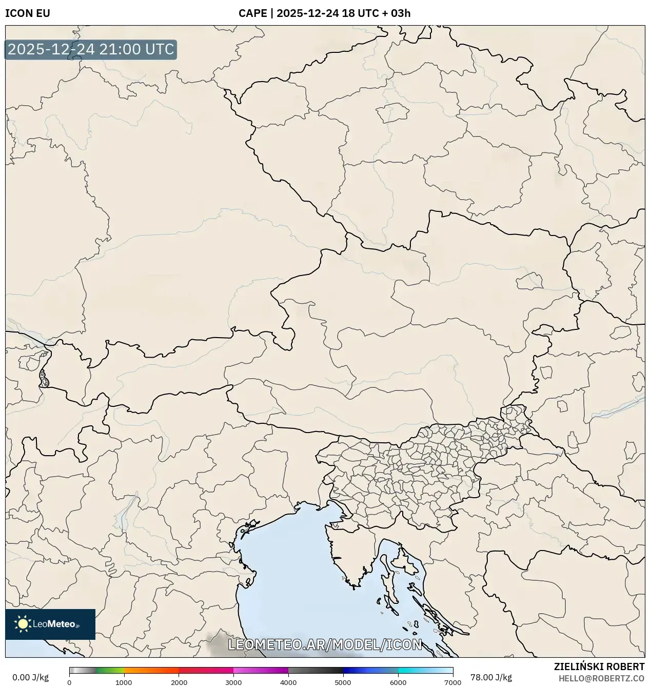 ICON model - Austria, CAPE