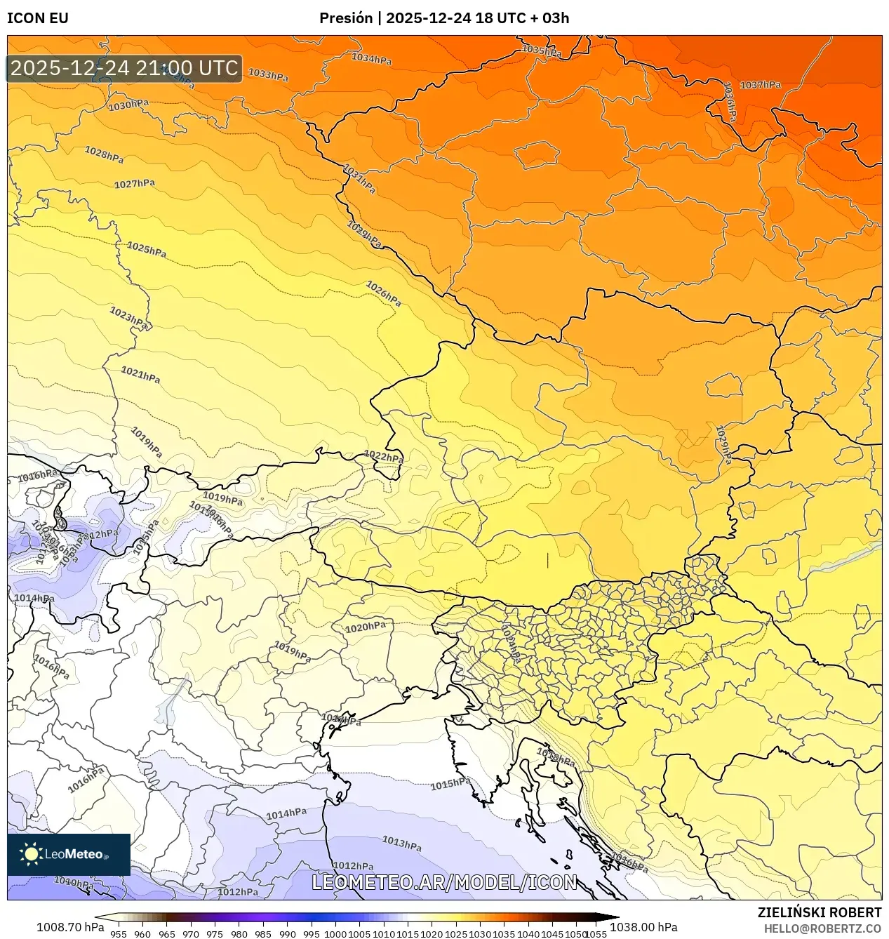 ICON model - Austria, Ciśnienie