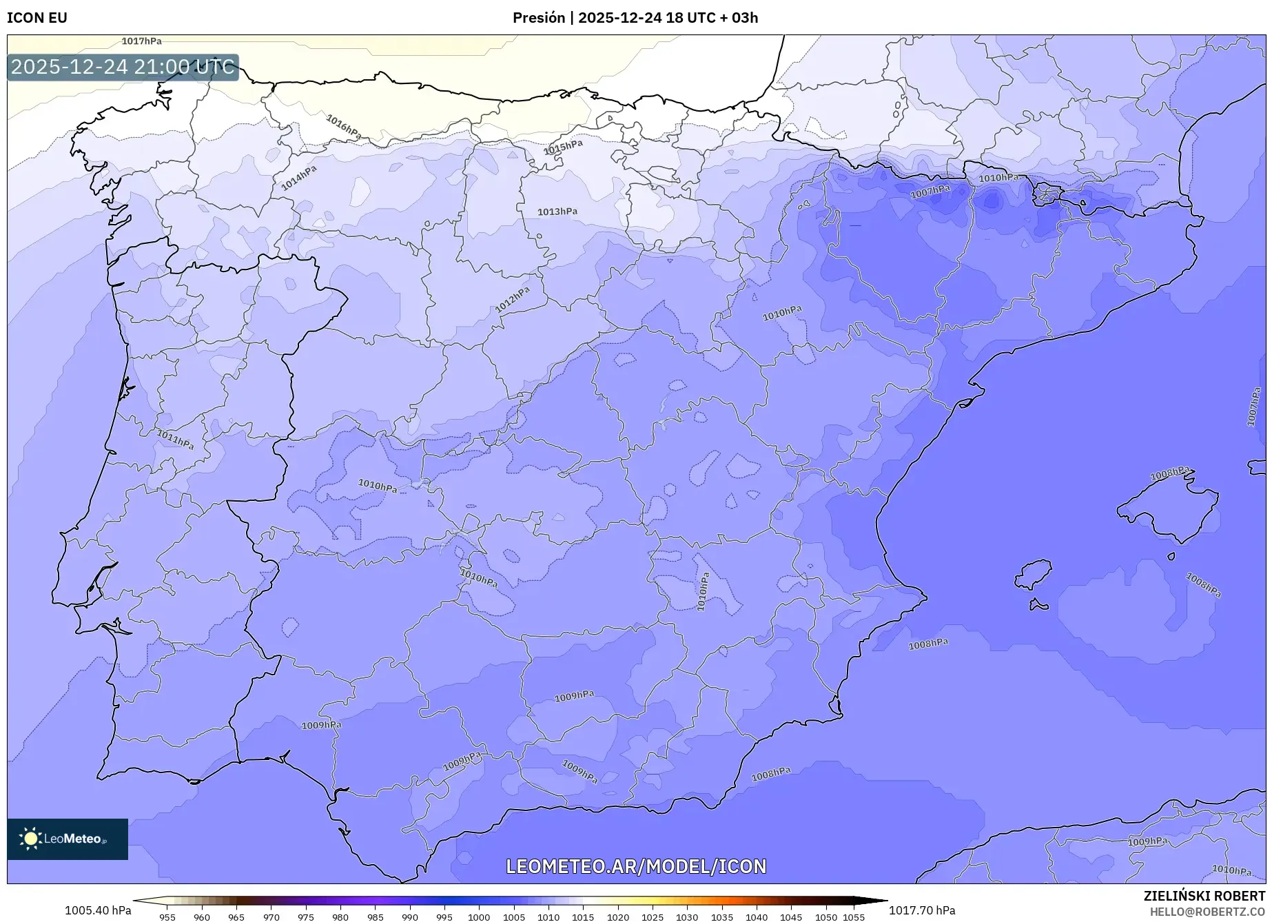 ICON model - Hiszpania, Ciśnienie