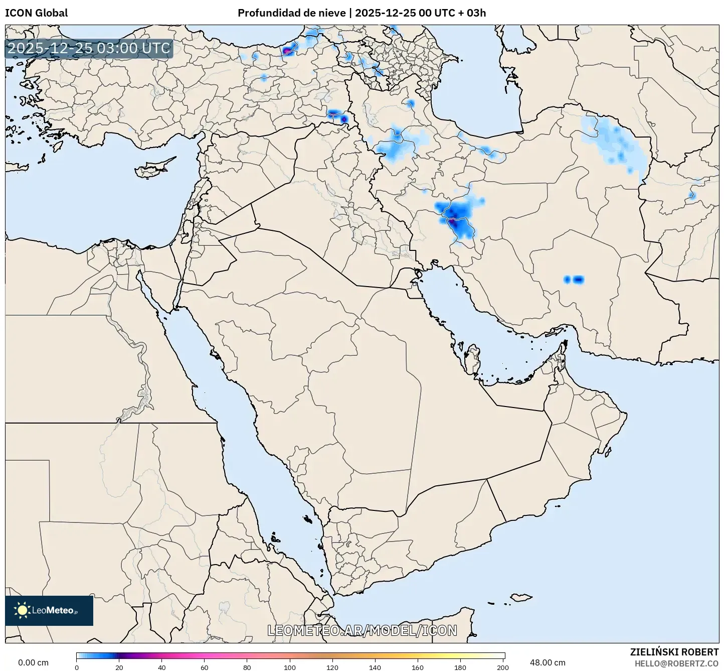 ICON model - Bliski Wschód, Pokrywa śnieżna