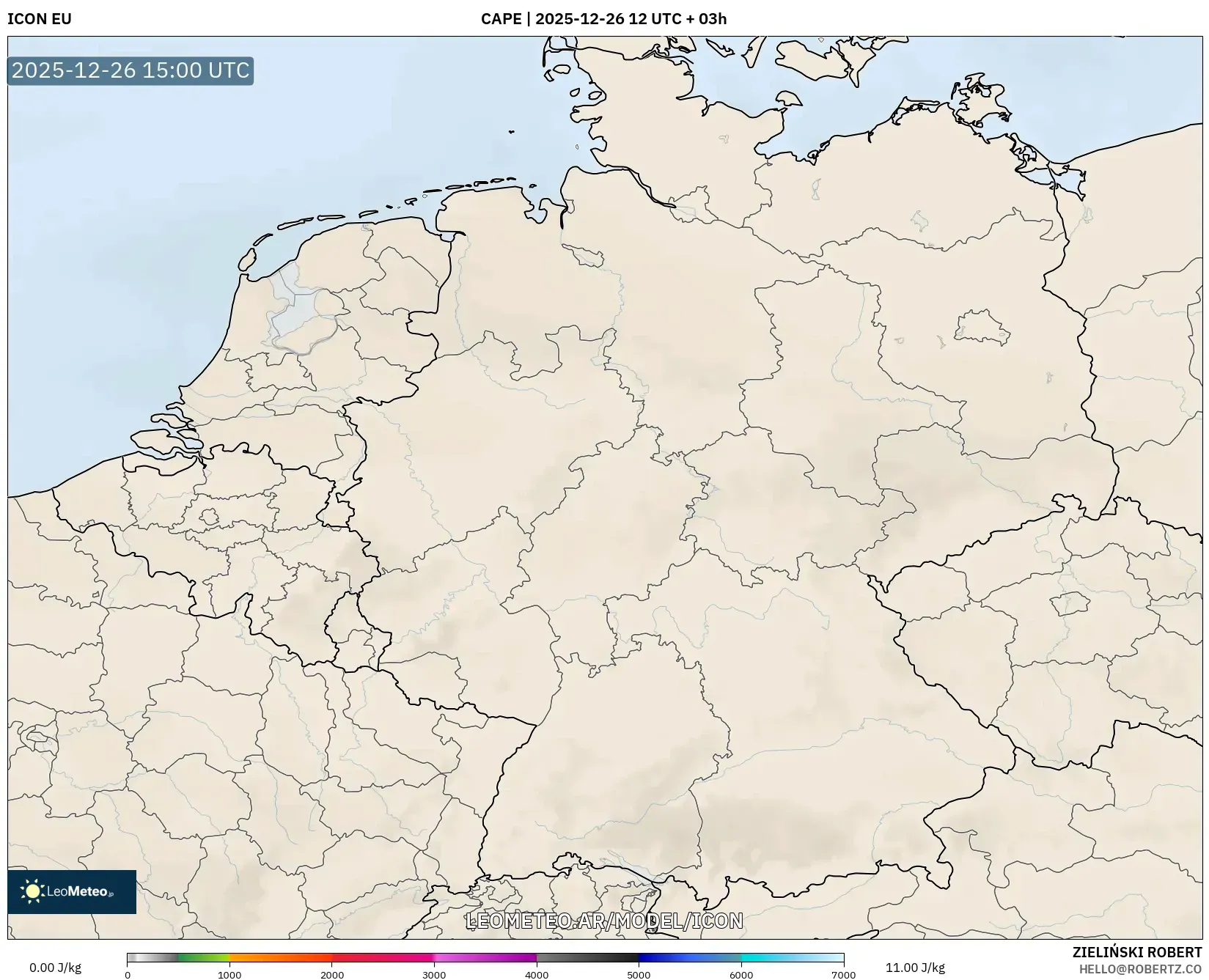 ICON model - Alemania, CAPE