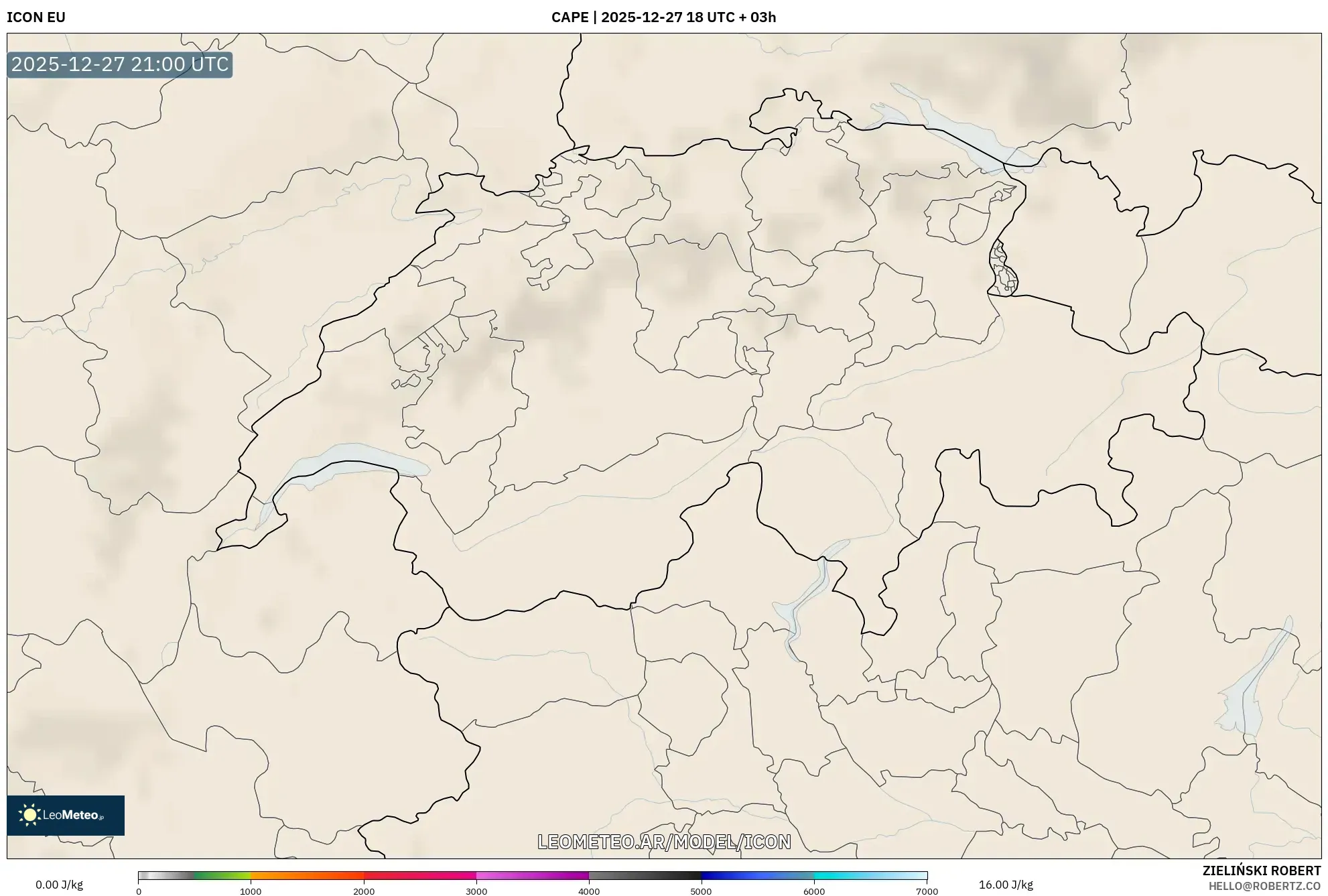 ICON model - Suiza, CAPE