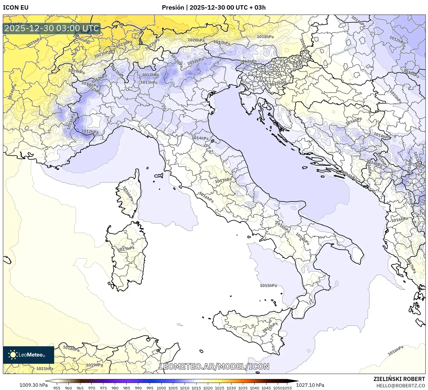 ICON model - Italia, Presión